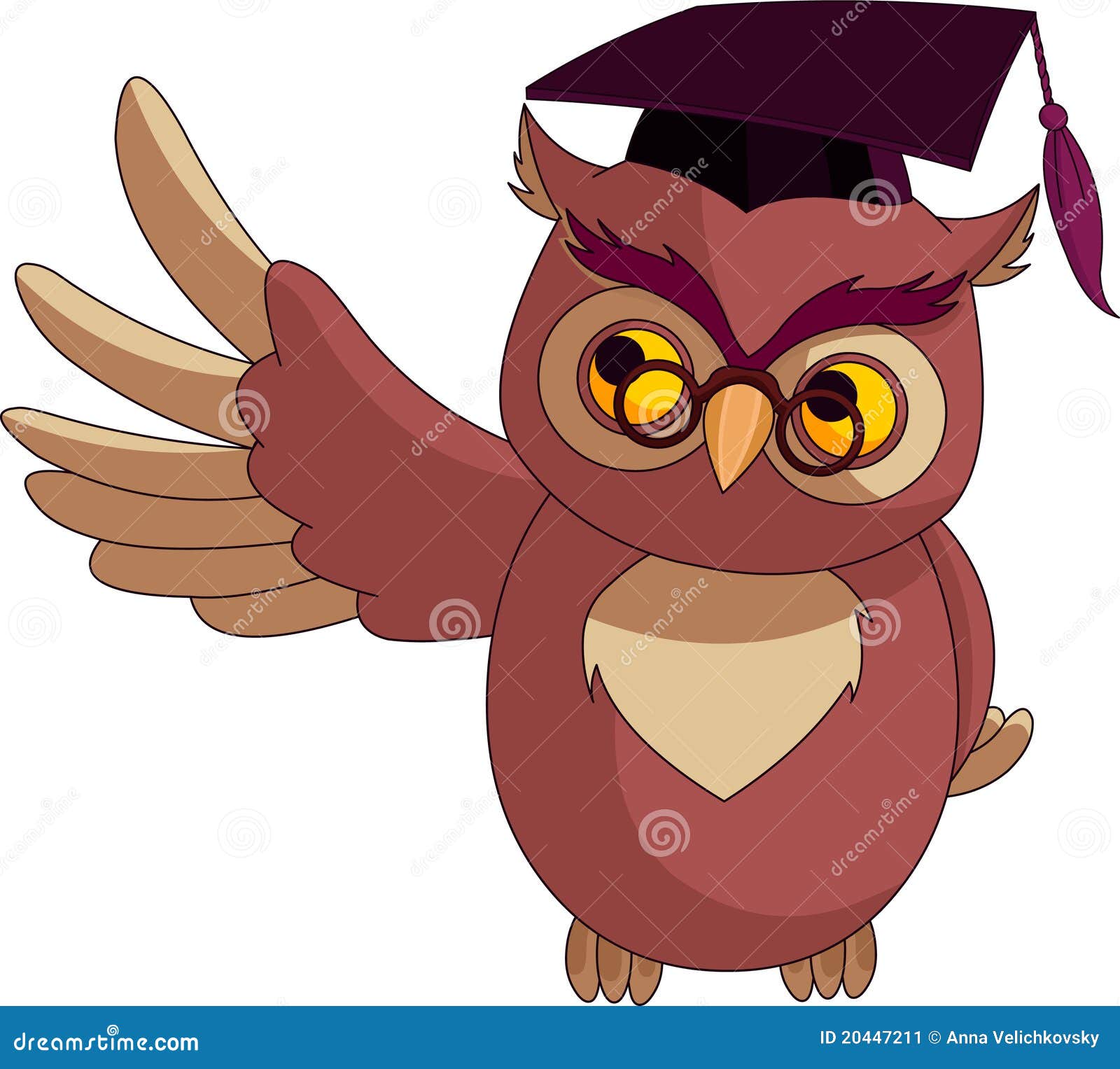 Cartoon Owl with Graduation Cap Cartoon Owl with Graduation Cap