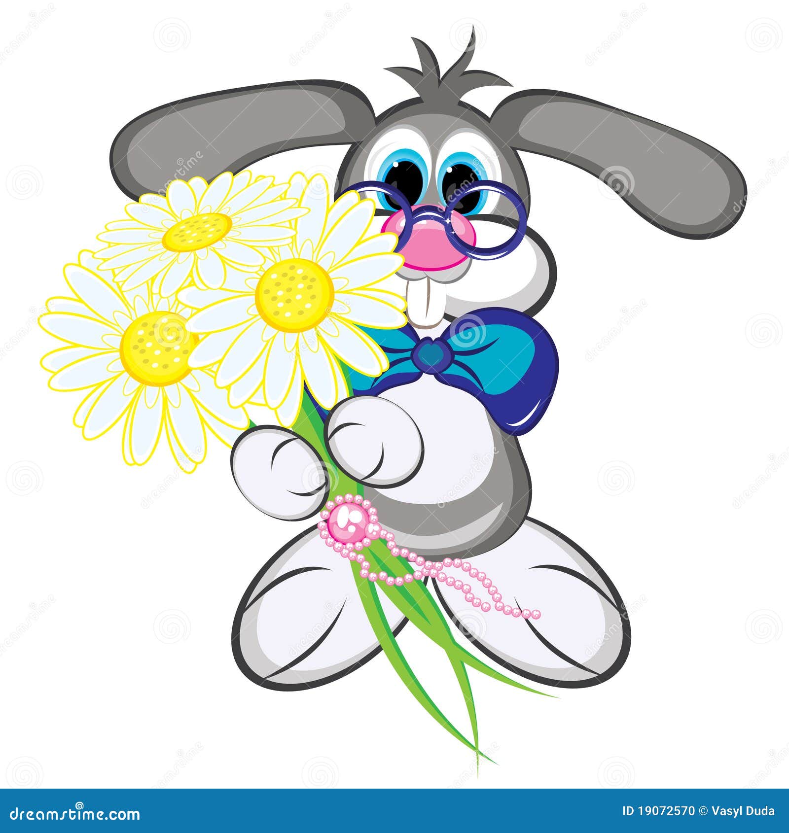 Bunny With Flowers Stock Photo - Image: 19072570