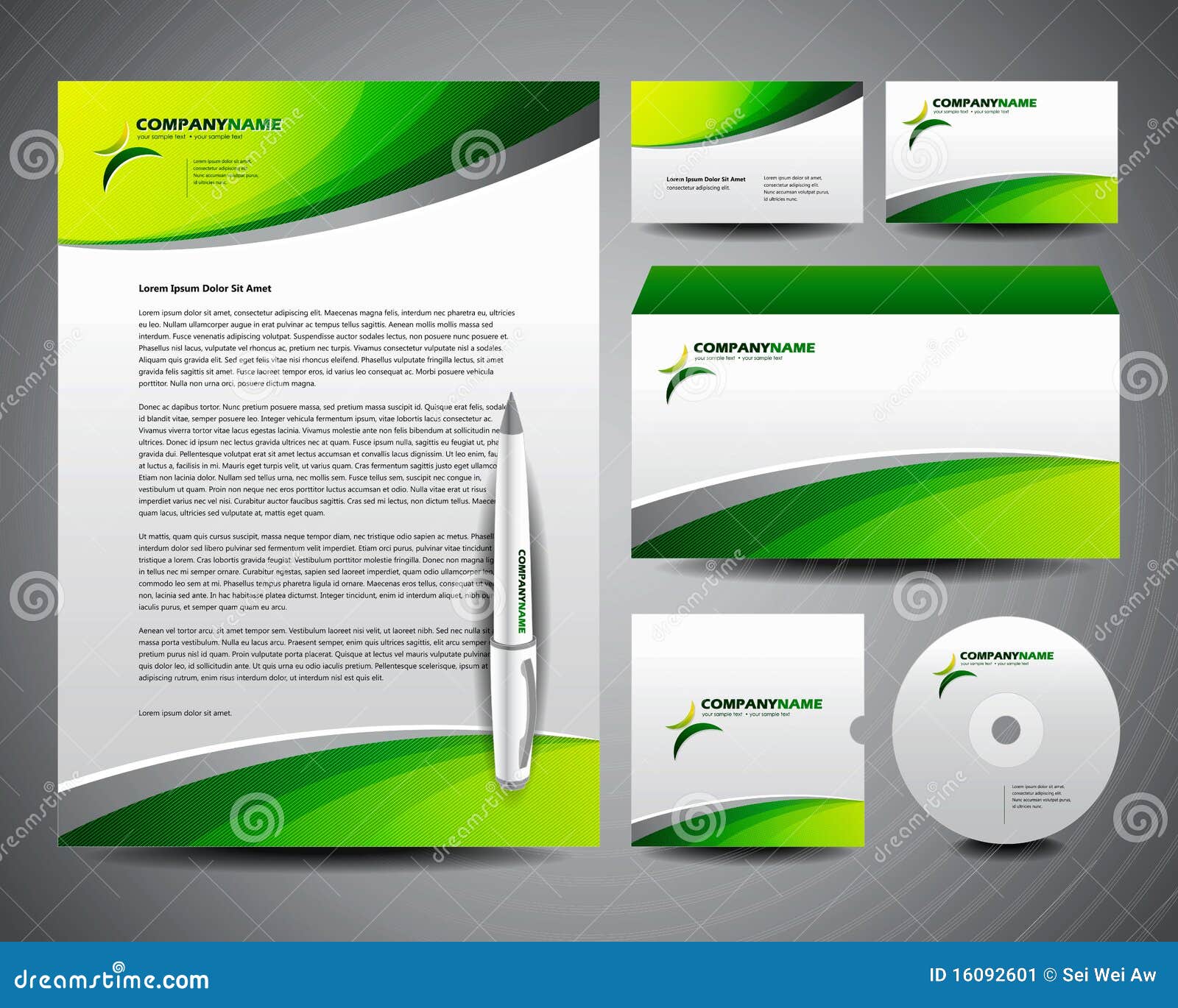 Well prepared and designed business stationery templates with strong 