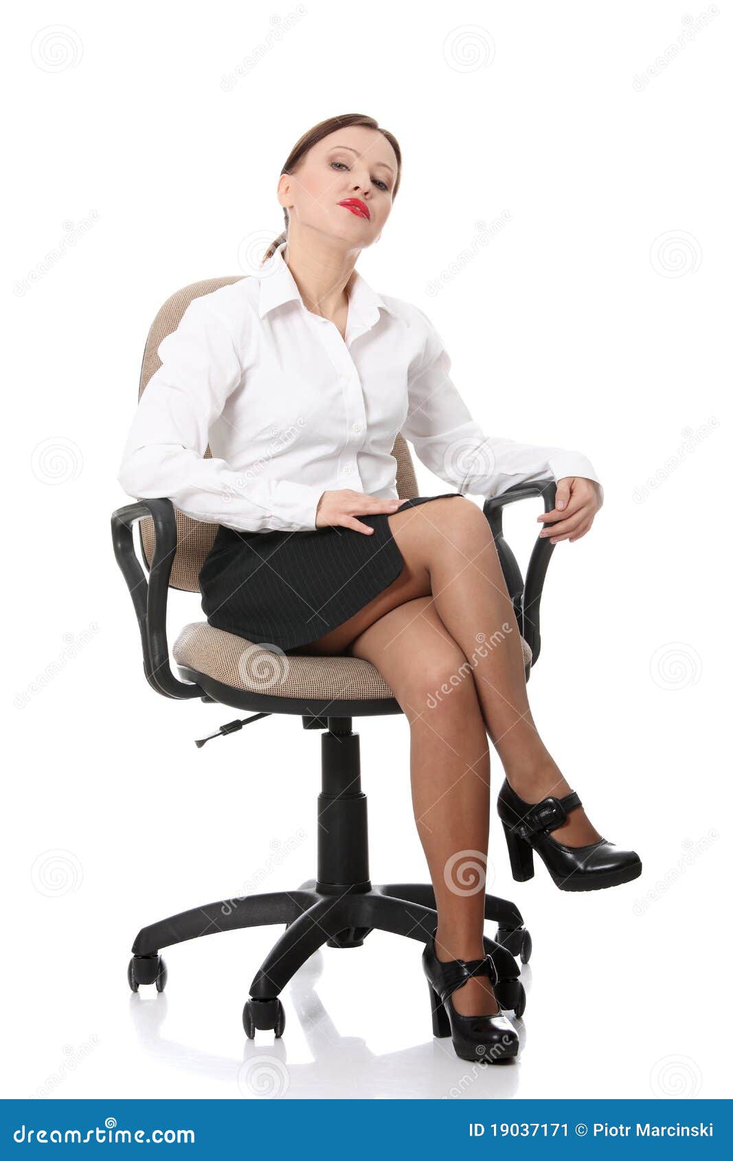 Business Woman Sitting On A Chair Stock Image Image