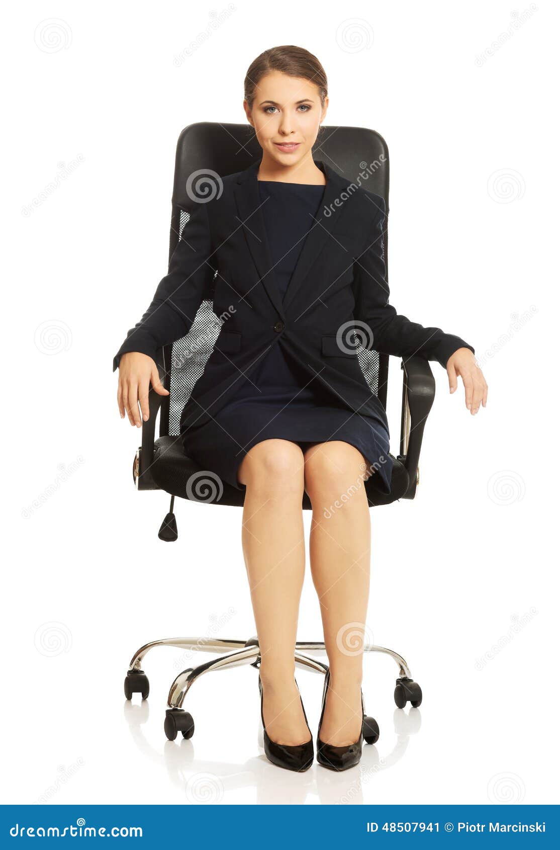 Businesswoman Sitting On Chair Stock Photo  Image: 48507941