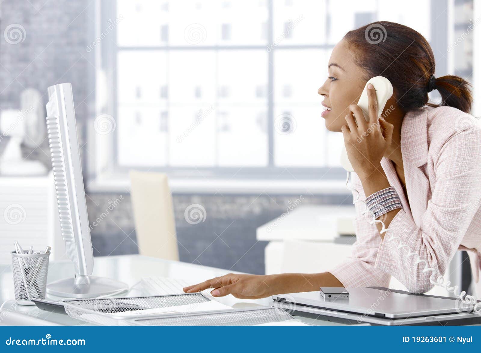 image busy office girl phone image busy office girl phone