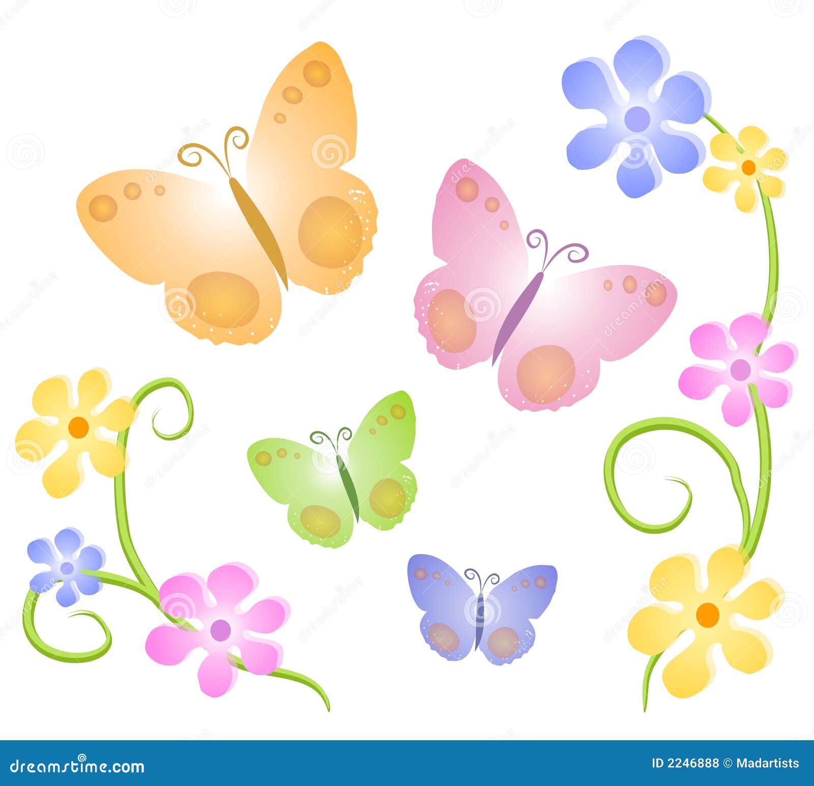 Butterflies Flowers Clip Art 2 Royalty Free Stock Photos ...