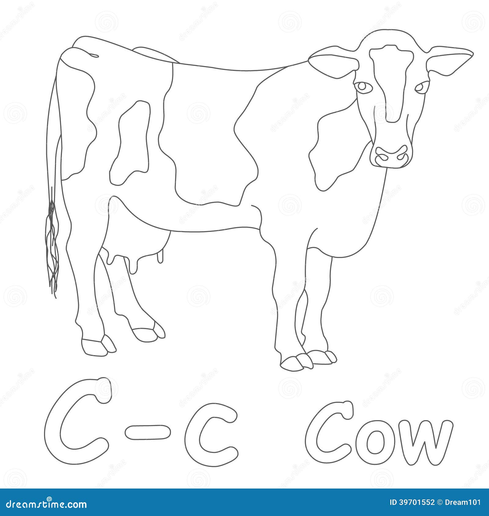 c is for cow coloring pages - photo #10