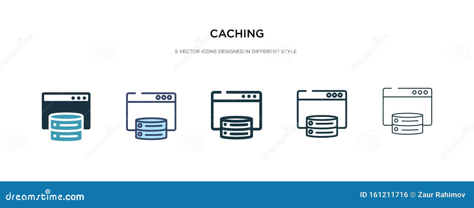 Caching Icon In Different Style Vector Illustration Two Colored And