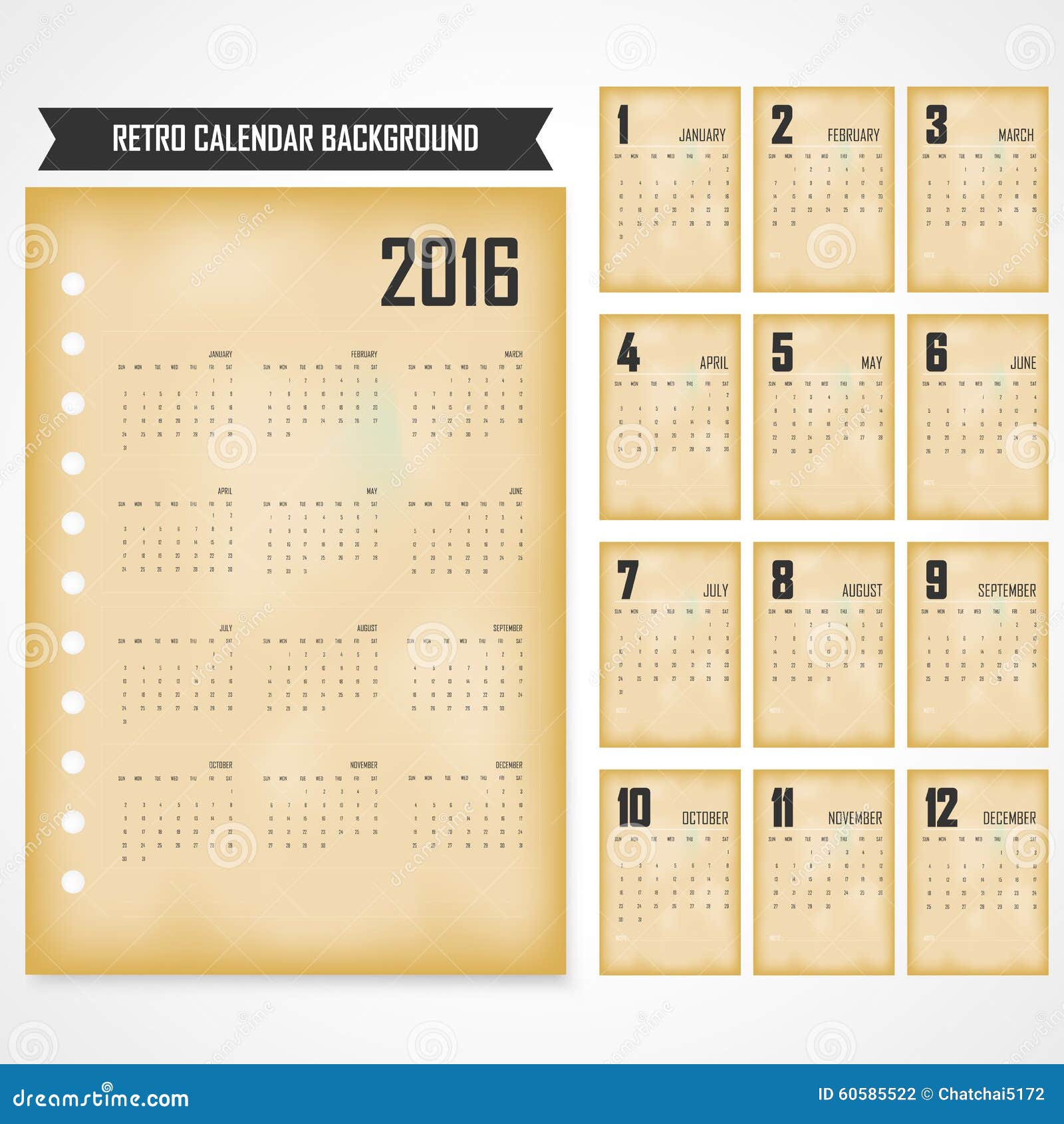 Calendar Vintage Vector : Calendar for on grey background in the Calendar Vintage Vector : Calendar for on grey background in the