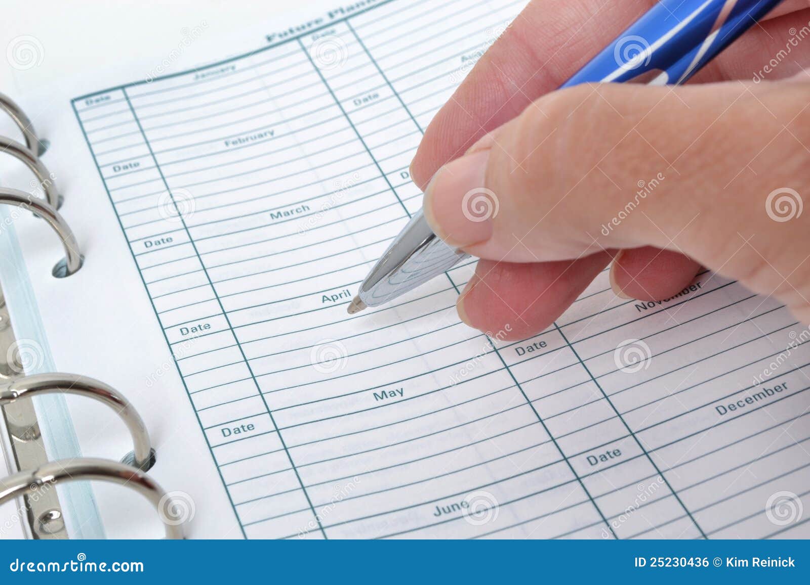 Calendar Writing Royalty Free Stock Image - Image: 25230436
