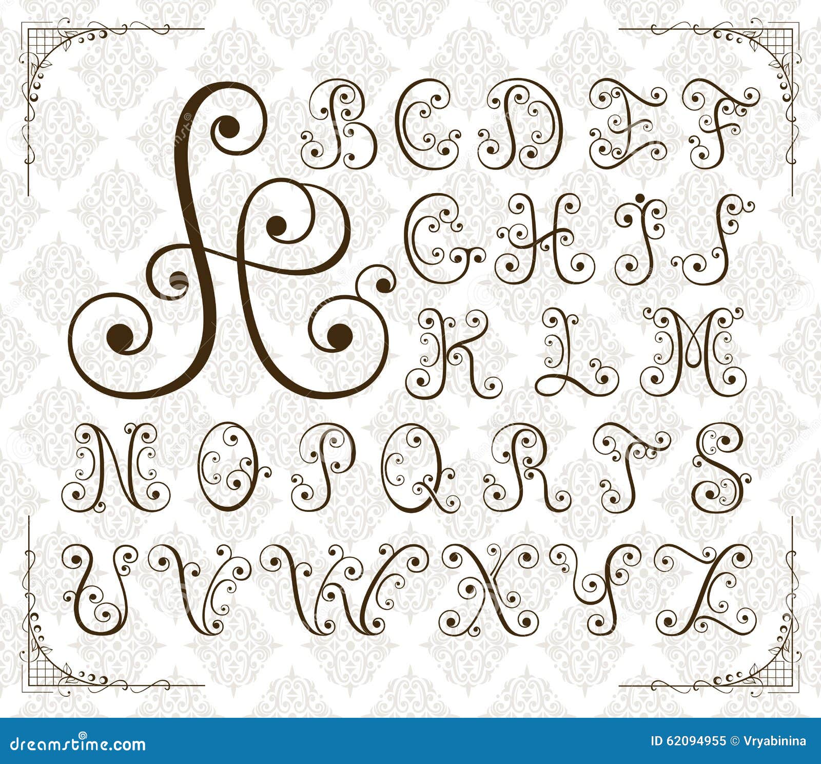 Swirly writing alphabets