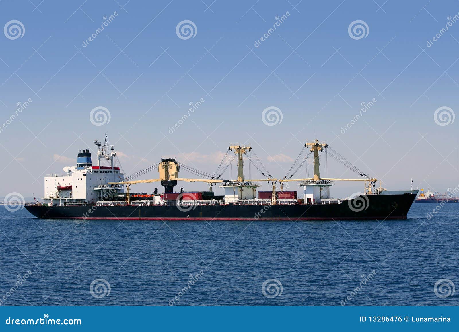 Cargo Container Freighter Ship Sailing Royalty Free Stock Image