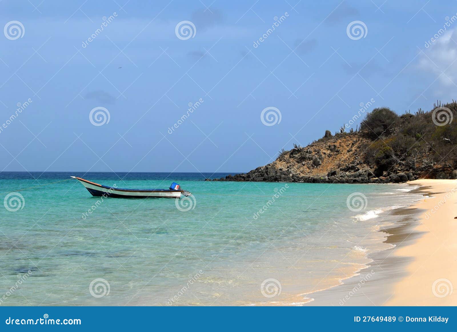 Local fishing boat in Los Testigoes, Venezuela, in Eastern Caribbean.