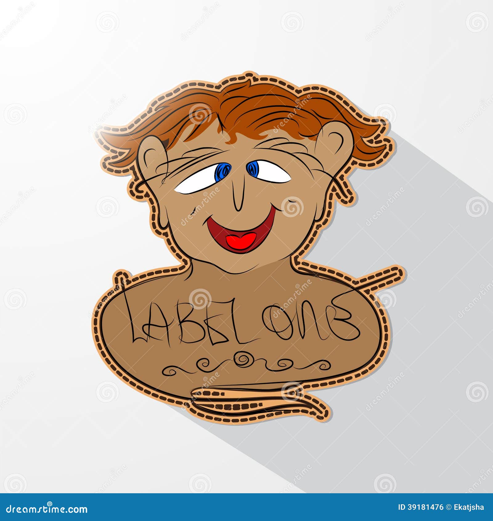Caricature cartoon human face. You could use it as a label, banner ...