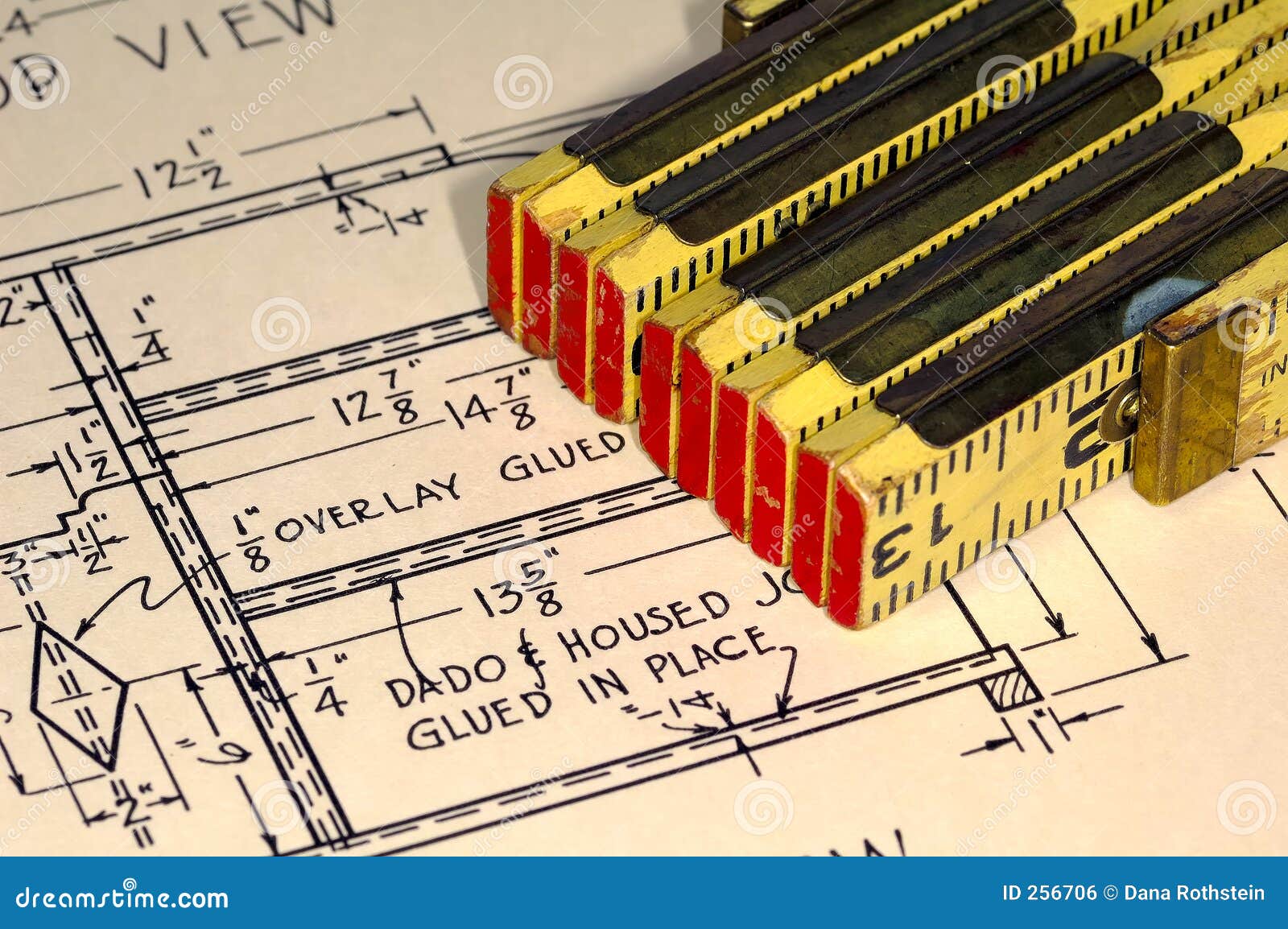 Carpentry Plans and a Ruler.