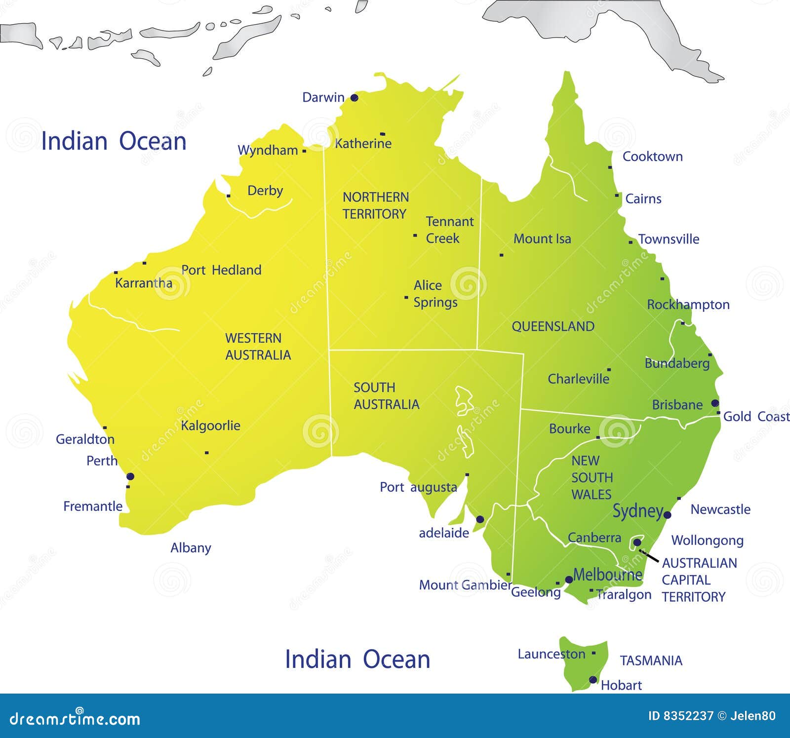 Cartes de l\'Australie | Dictionary Bank