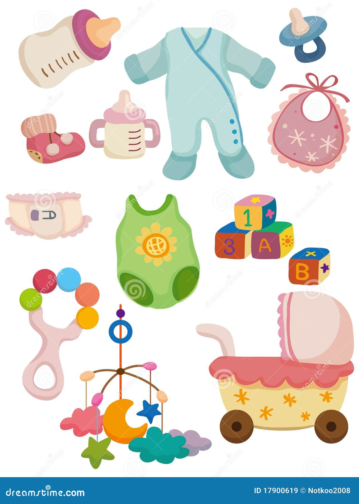 Cartoon Baby Stuff Icon Royalty Free Stock Images - Image: 17900619