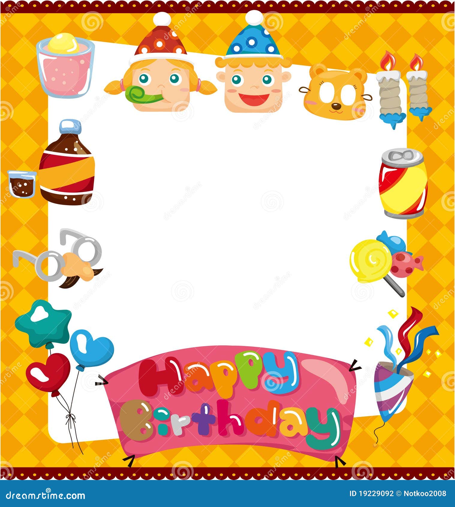 Cartoon Birthday Card Stock Photography - Image: 19229092