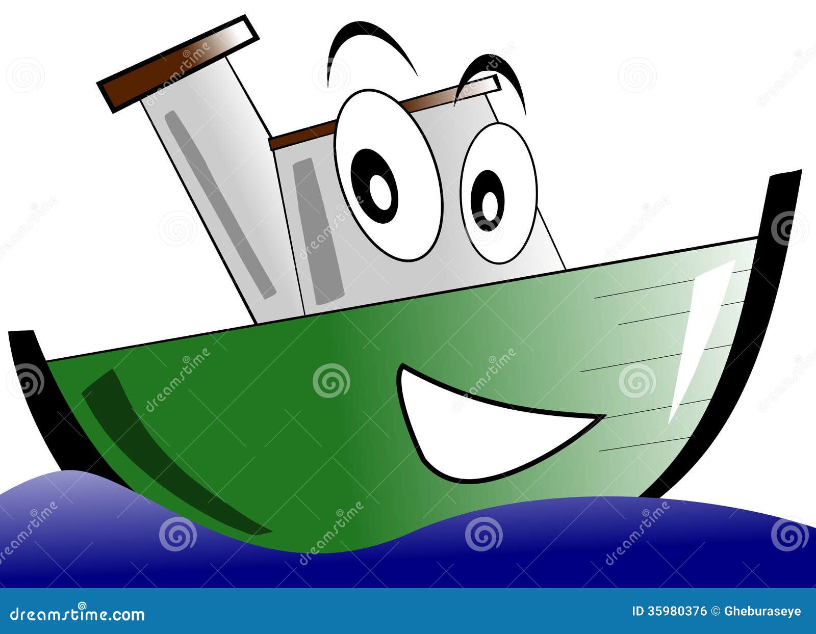Smiling Isolated Cartoon Boat Royalty Free Stock Image ...