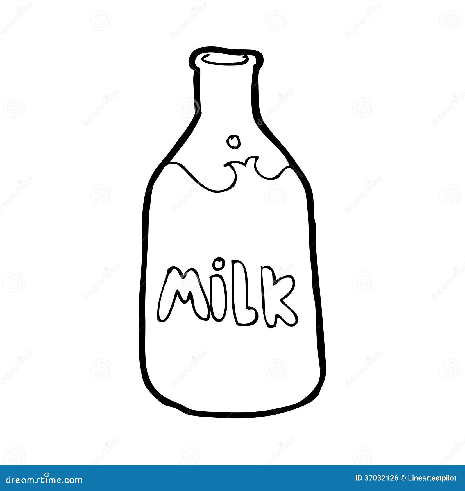 Cartoon Bottle Of Milk Royalty Free Stock Image - Image: 37032126