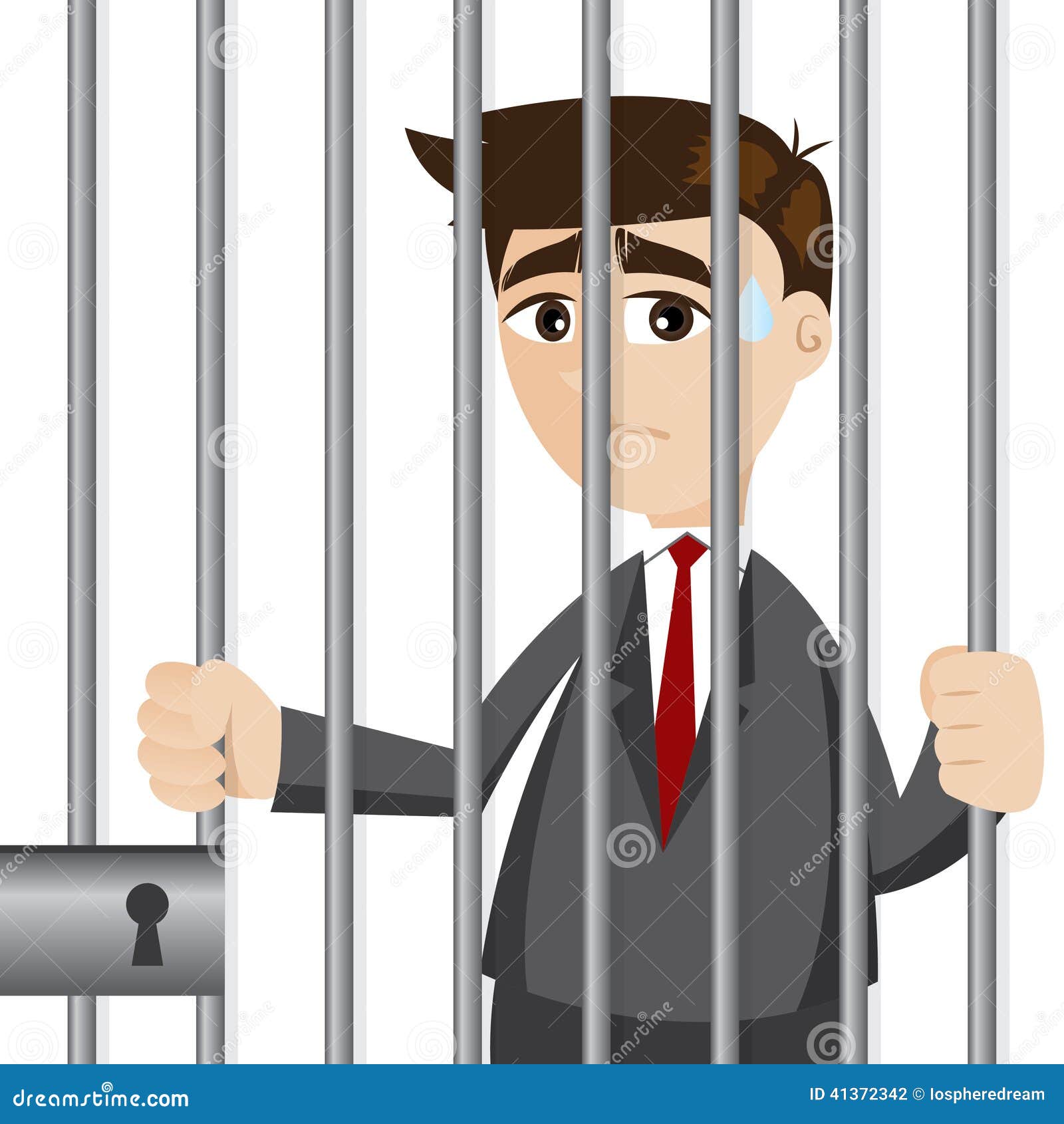 Cartoon Businessman In Prison Stock Vector - Image: 41372342