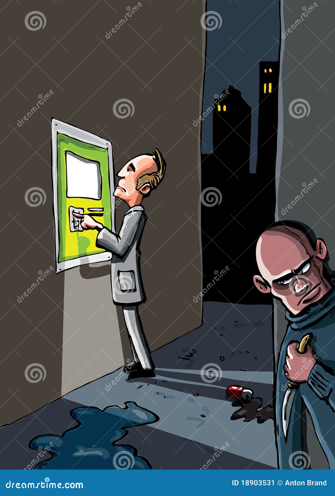 Cartoon Of A Crime That Is About Stock Image - Image: 18903531