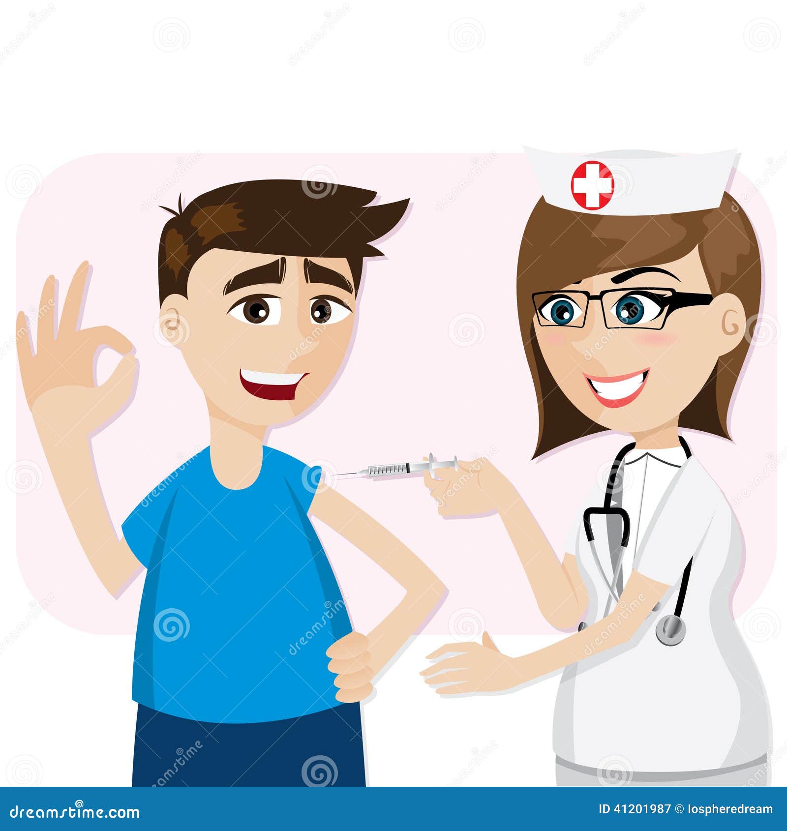 Cartoon Doctor Vaccination For Patient Stock Vector - Image: 41201987