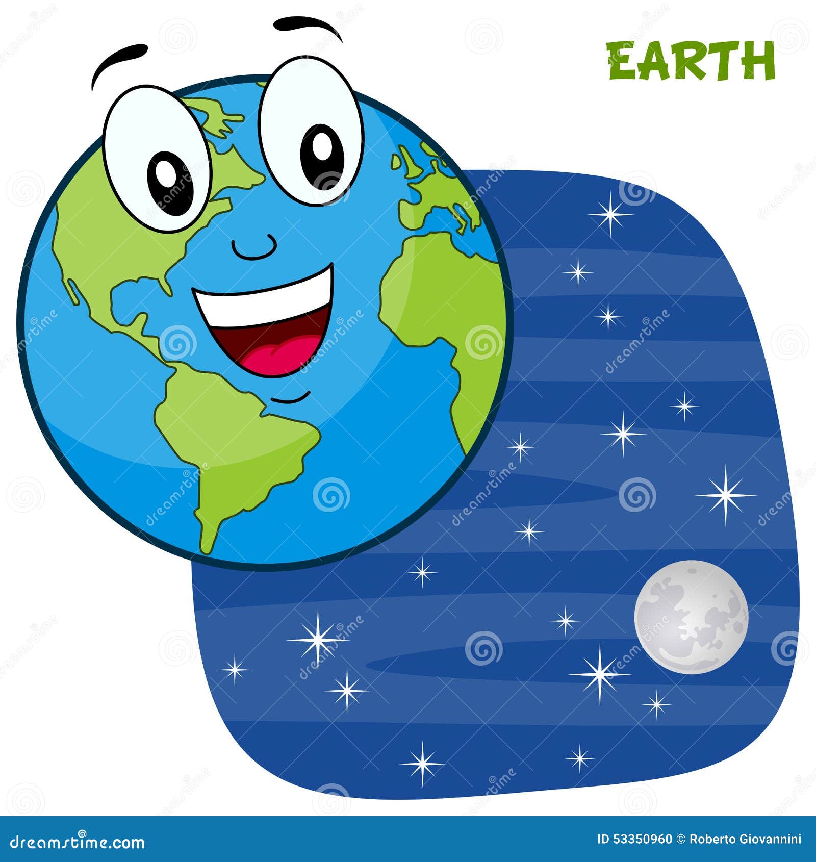 Cartoon Earth Planet Character