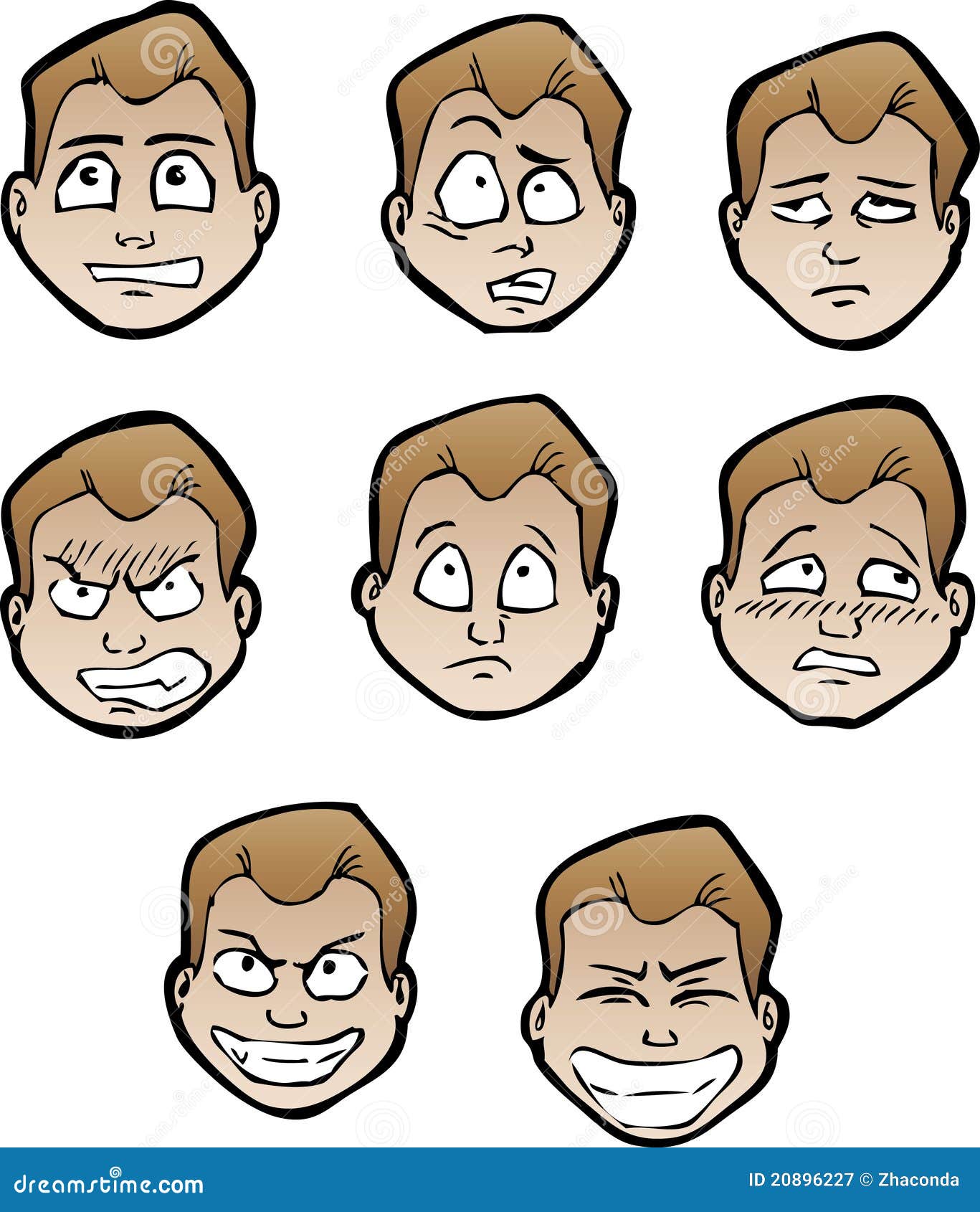 Cartoon faces male