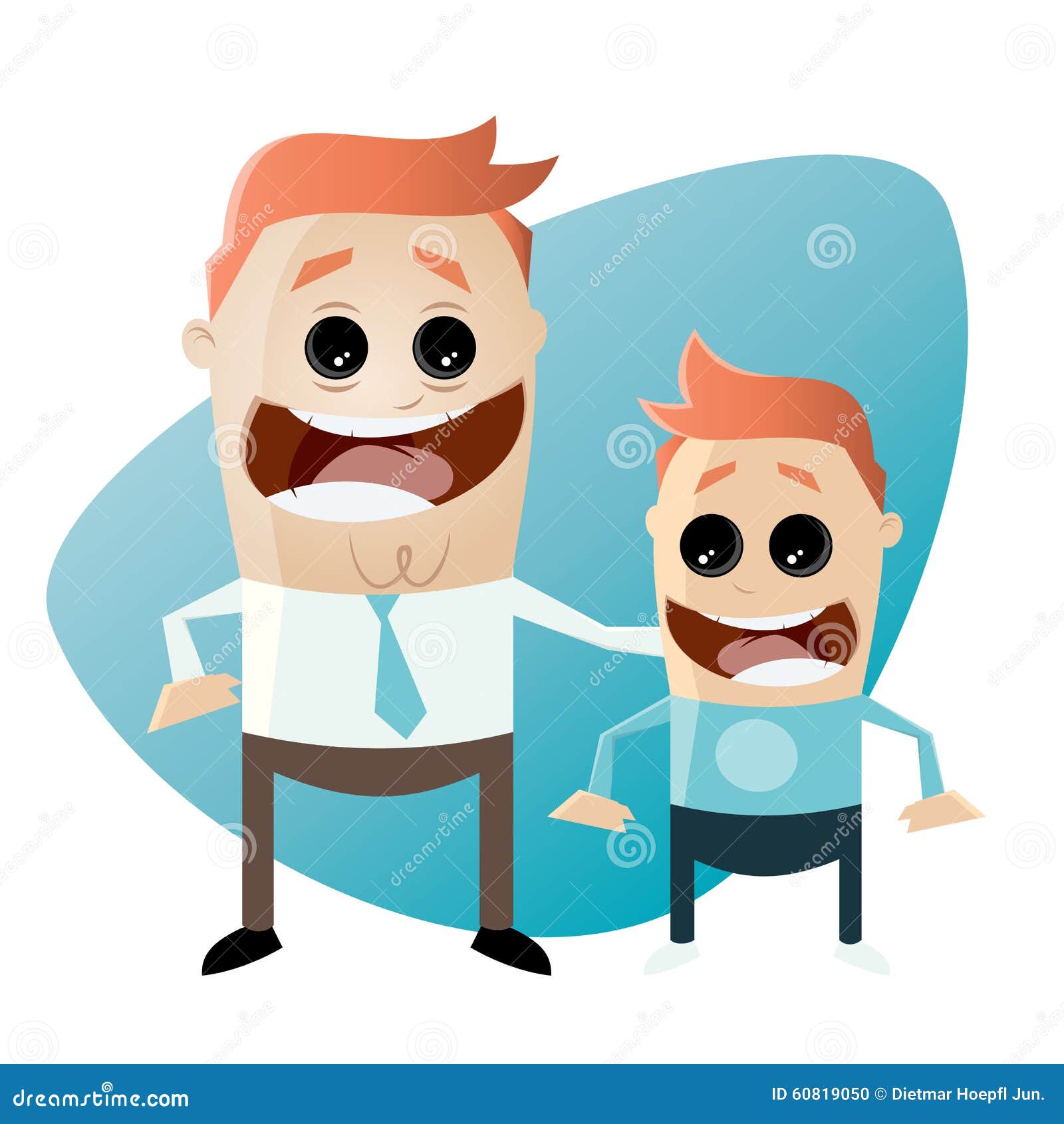 Cartoon Father And Son Stock Vector - Image: 60819050
