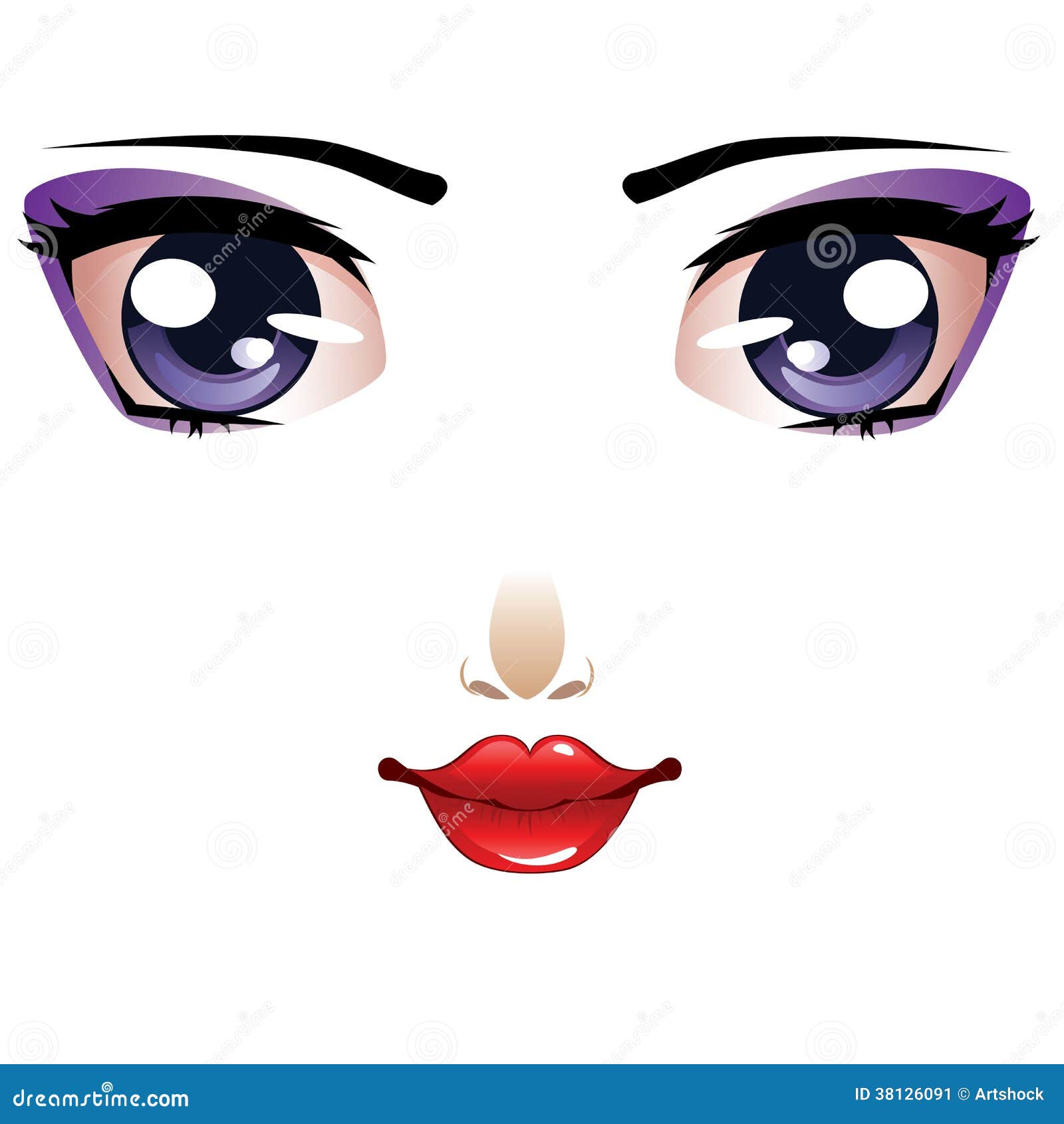 Cartoon Female Face Stock Image - Image: 38126091