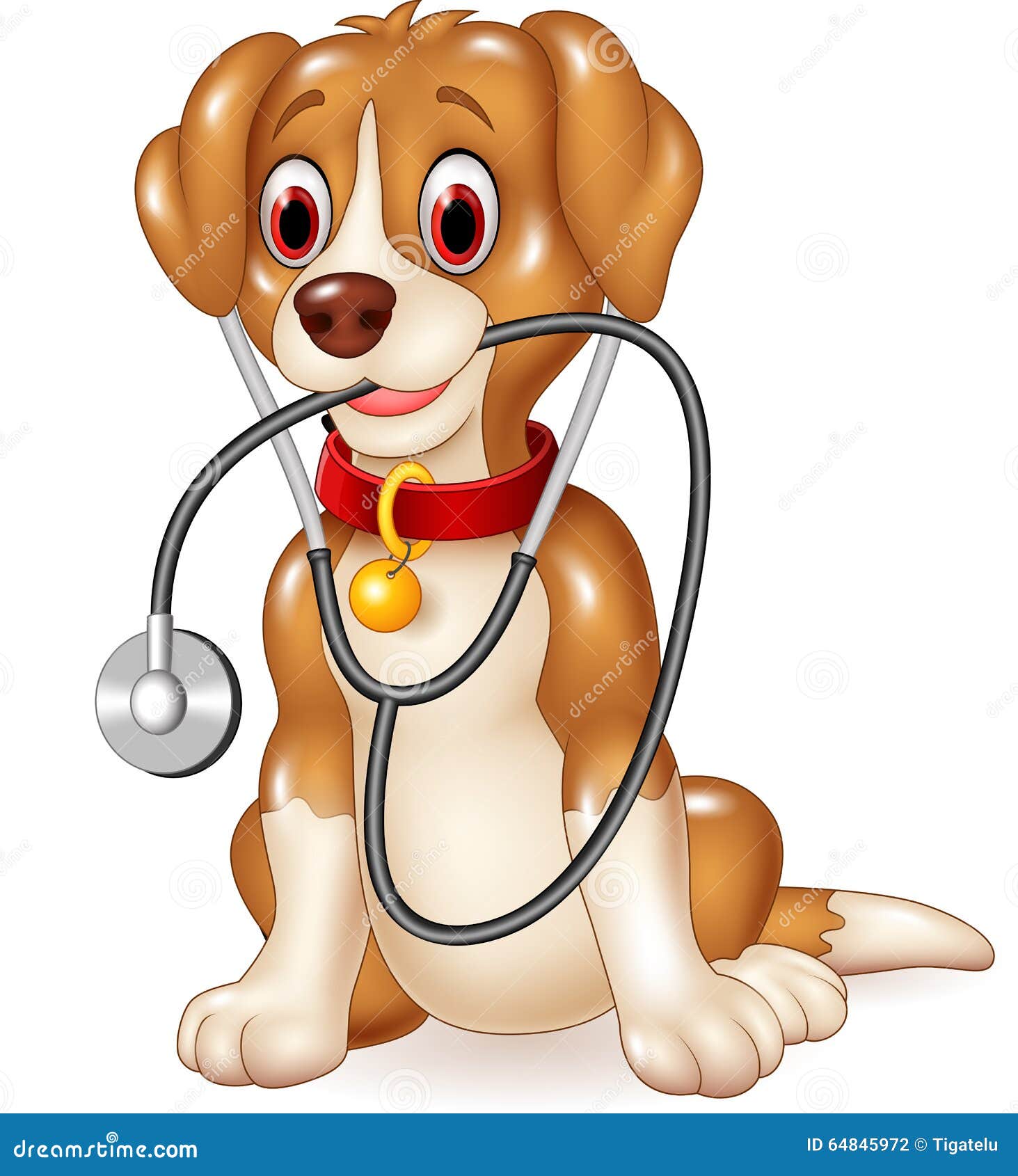 cartoon funny dog sitting with stethoscope stock vector christmas tree charlie brown