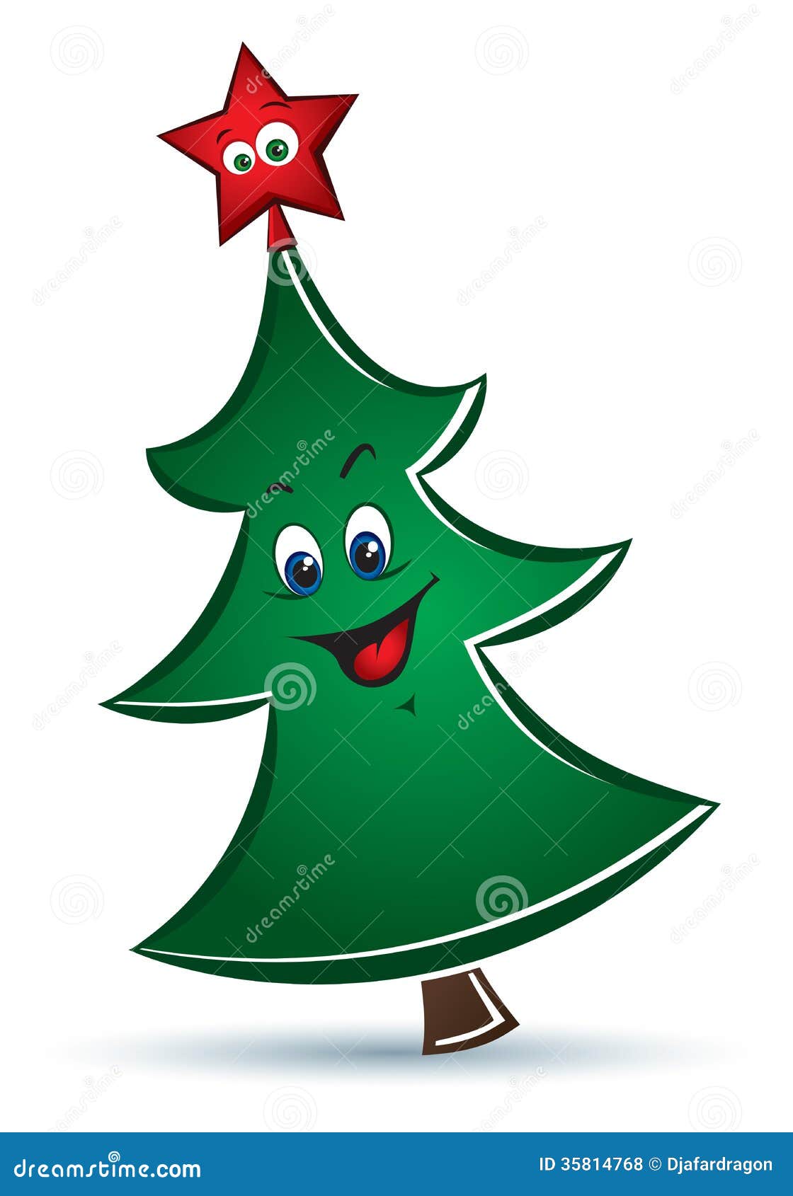Cartoon Funny Vector Christmas Tree Royalty Free Stock Photos - Image ...