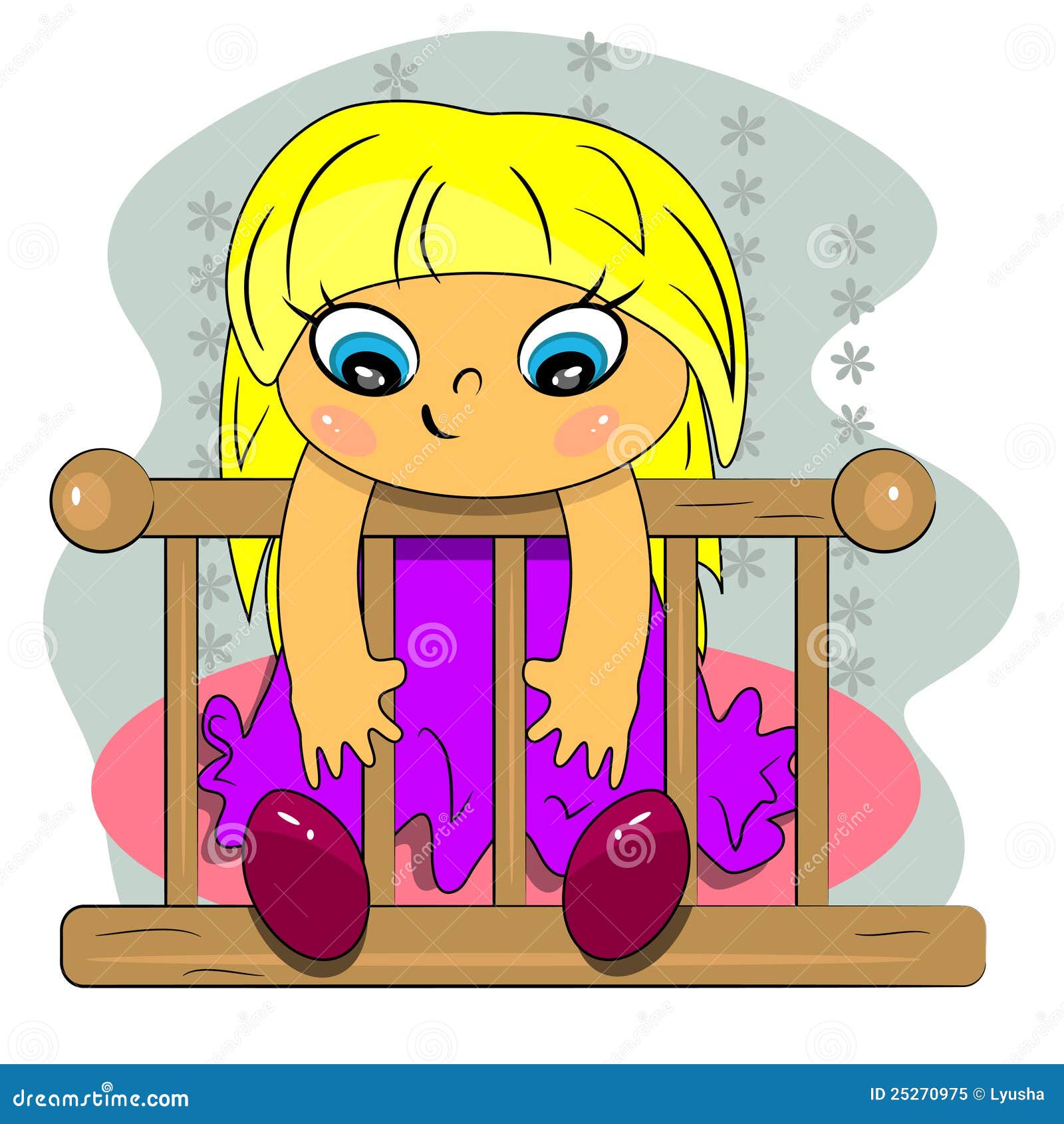 Cartoon Girl Sitting In Bed Icon Royalty Free Stock Photo - Image ...