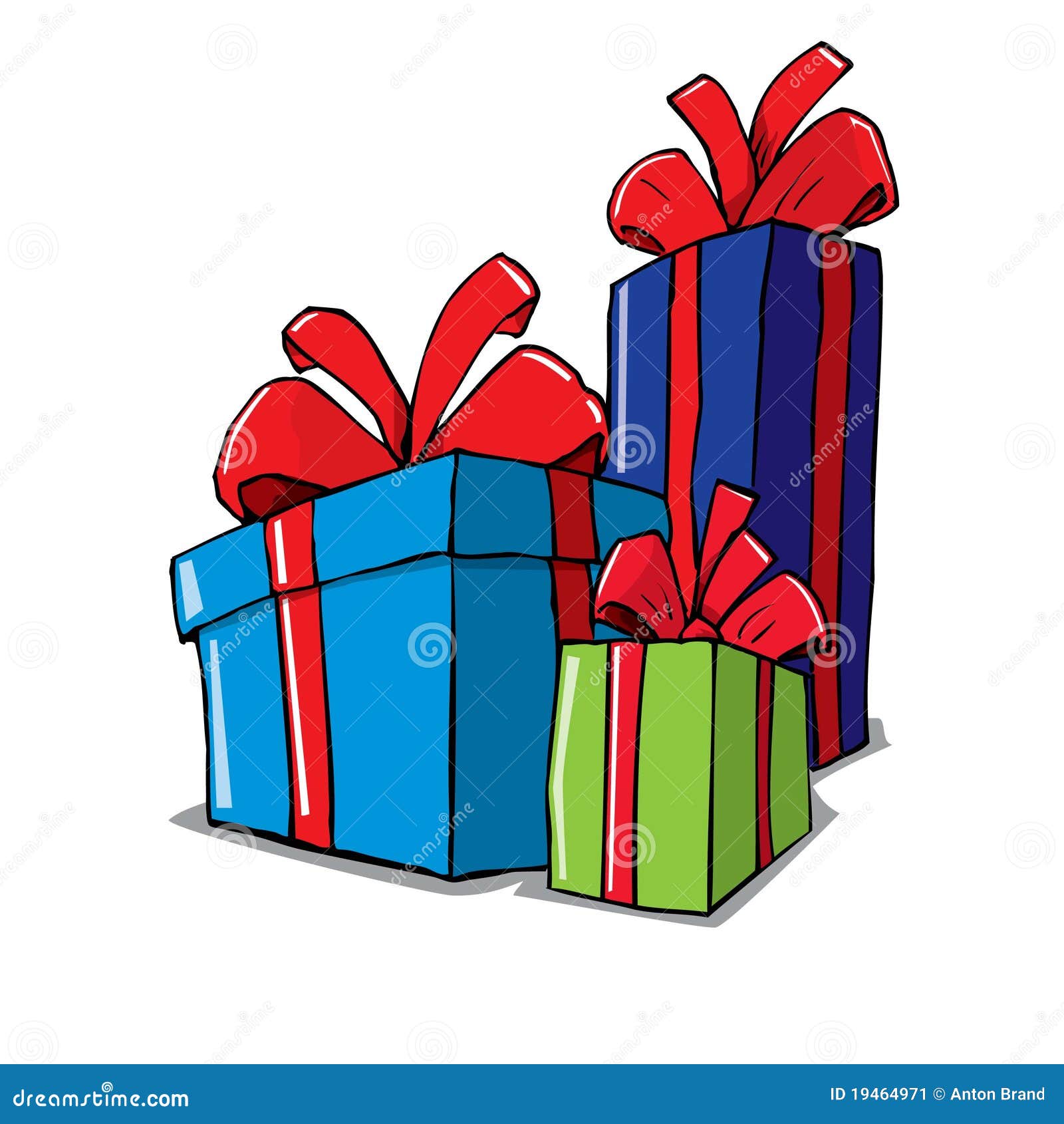 Cartoon Of Group Of Christmas Gifts Stock Image - Image: 19464971