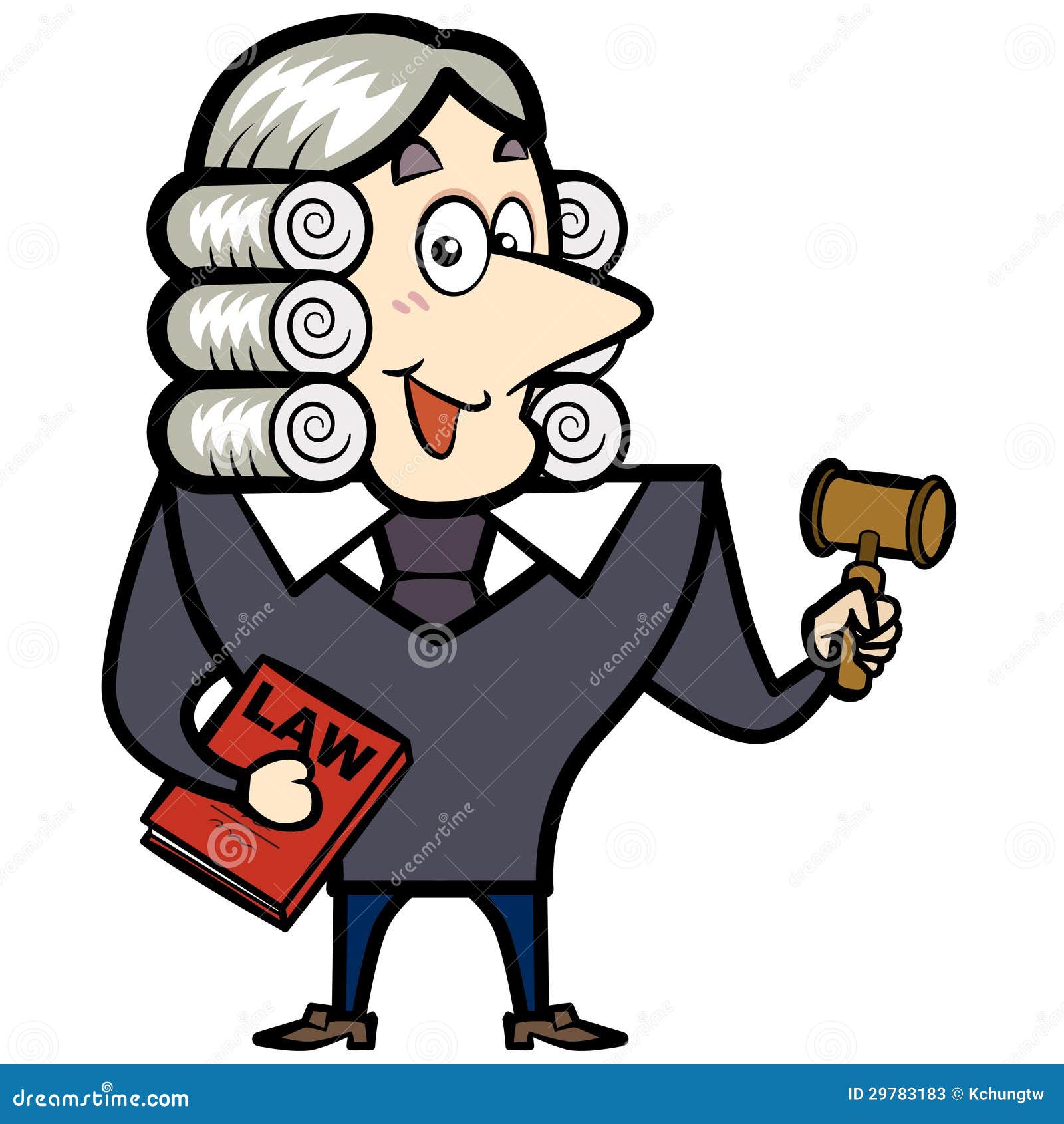 Cartoon Judge With A Gavel And Law Book Stock Photos ...