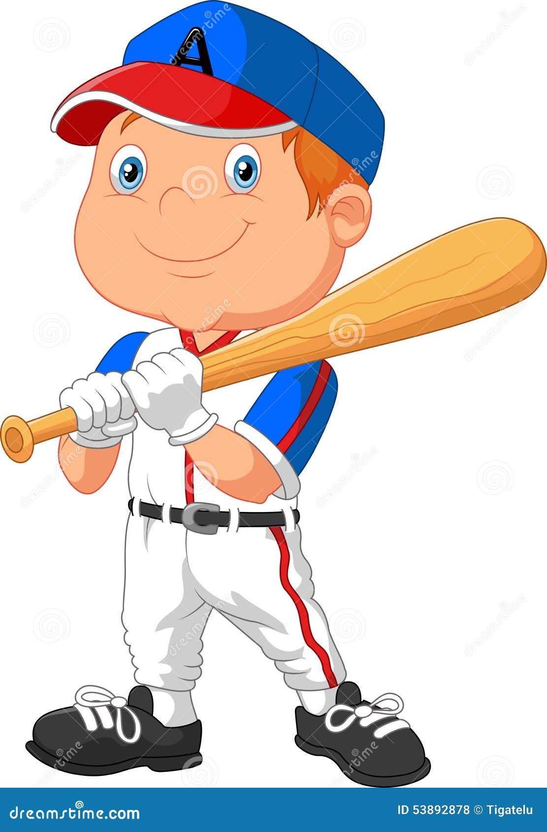 Cartoon Kid Playing Baseball Stock Vector - Image: 53892878