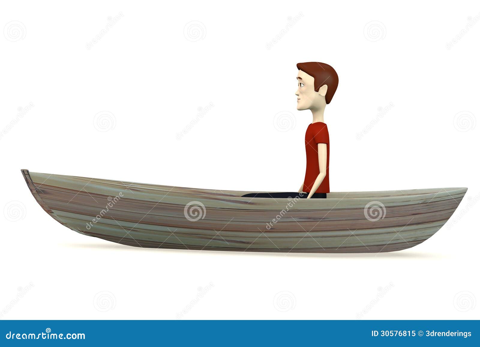 Cartoon Man On Boat Royalty Free Stock Photo - Image: 30576815