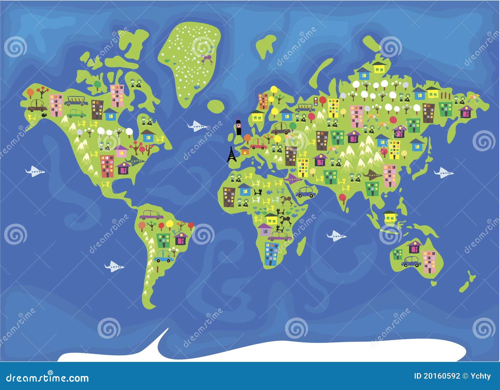 Cartoon Map Of The World In Vector Stock Photography - Image: 20160592