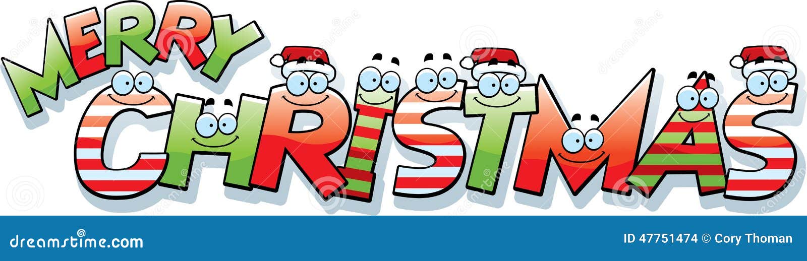 Cartoon Merry Christmas Text Stock Vector - Image: 47751474