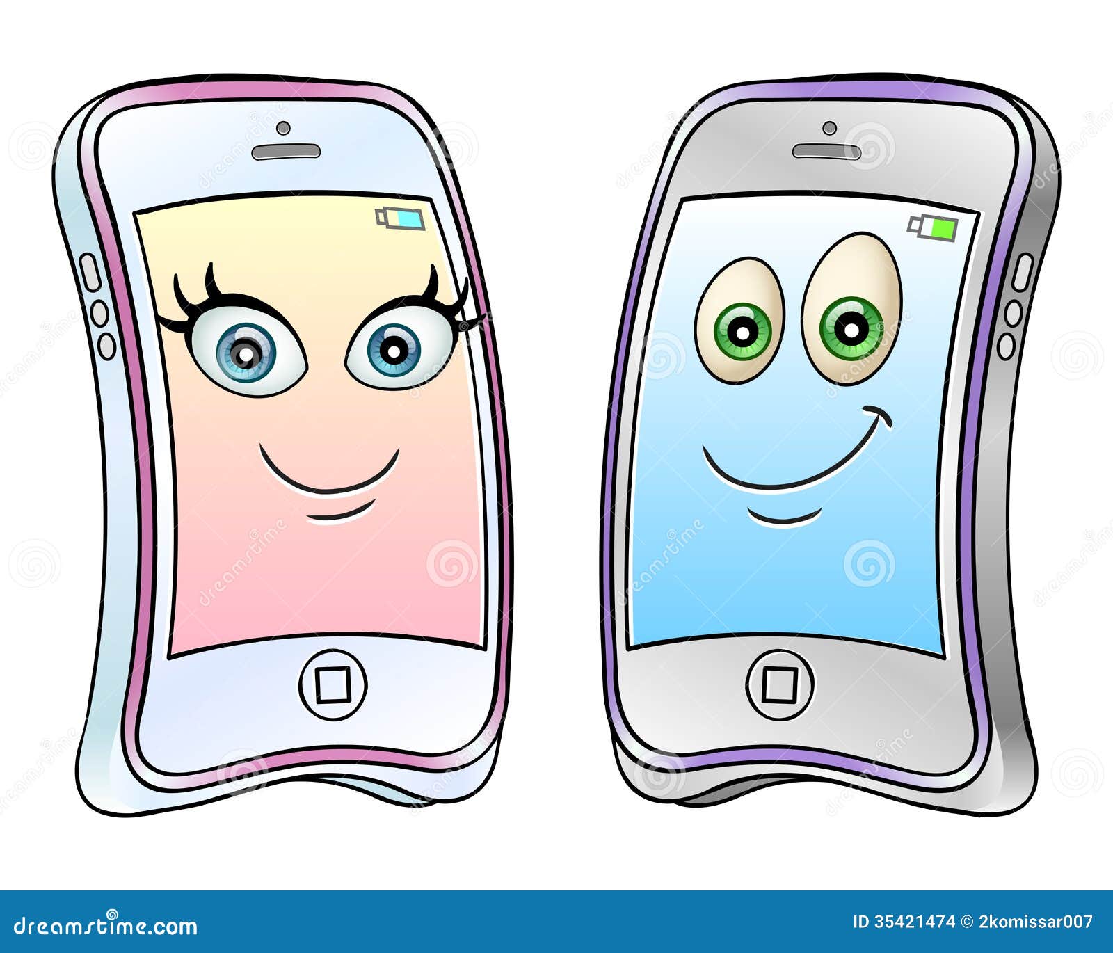 Cartoon Mobile Phones Stock Images - Image: 35421474