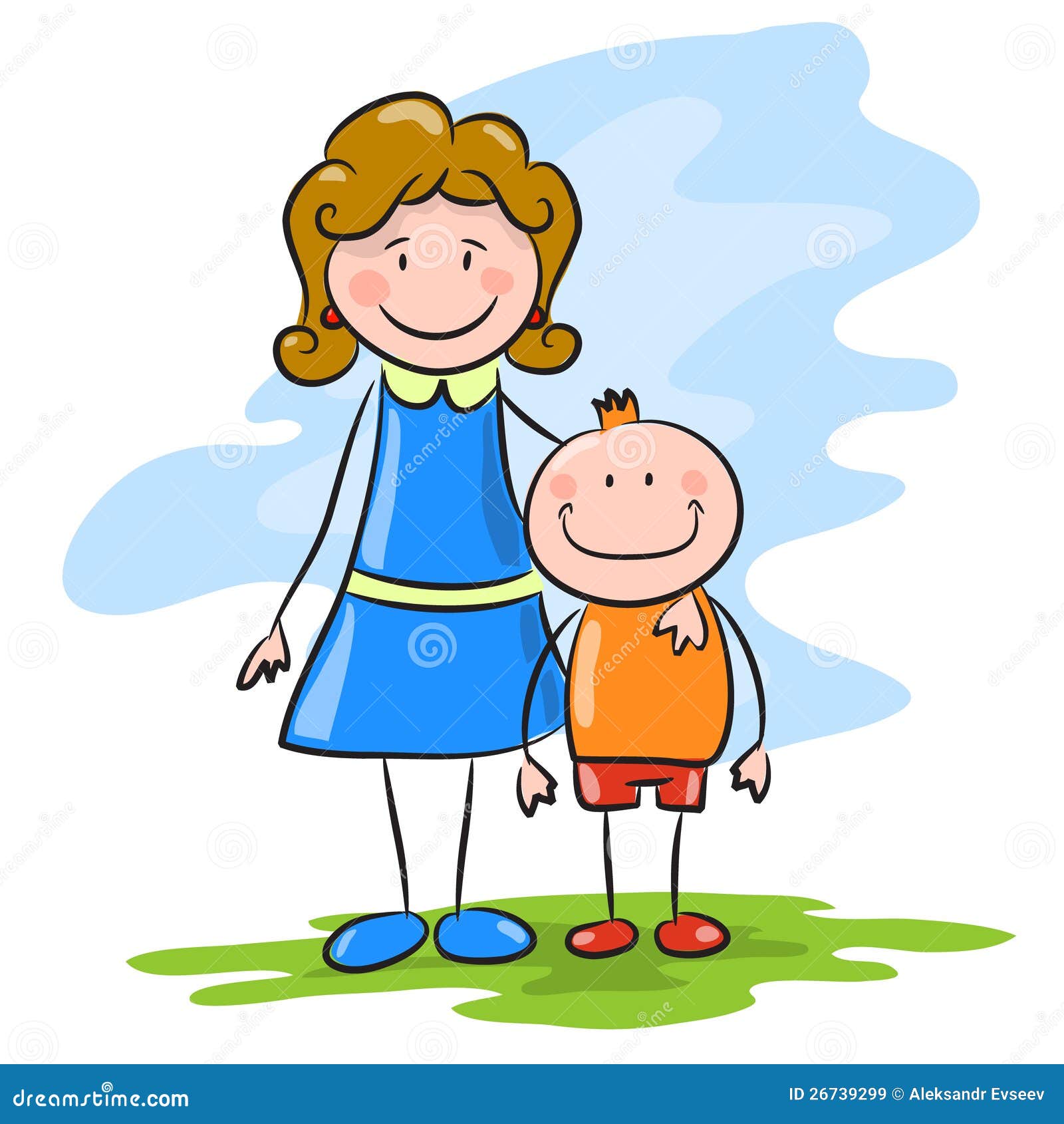 Cartoon Mother With Son Royalty Free Stock Images - Image: 26739299