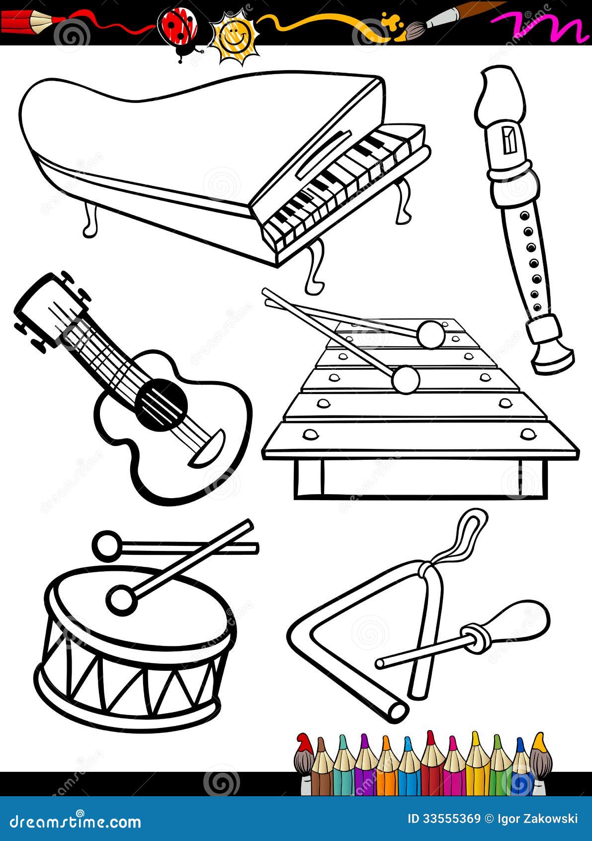 instruments coloring pages - photo #36
