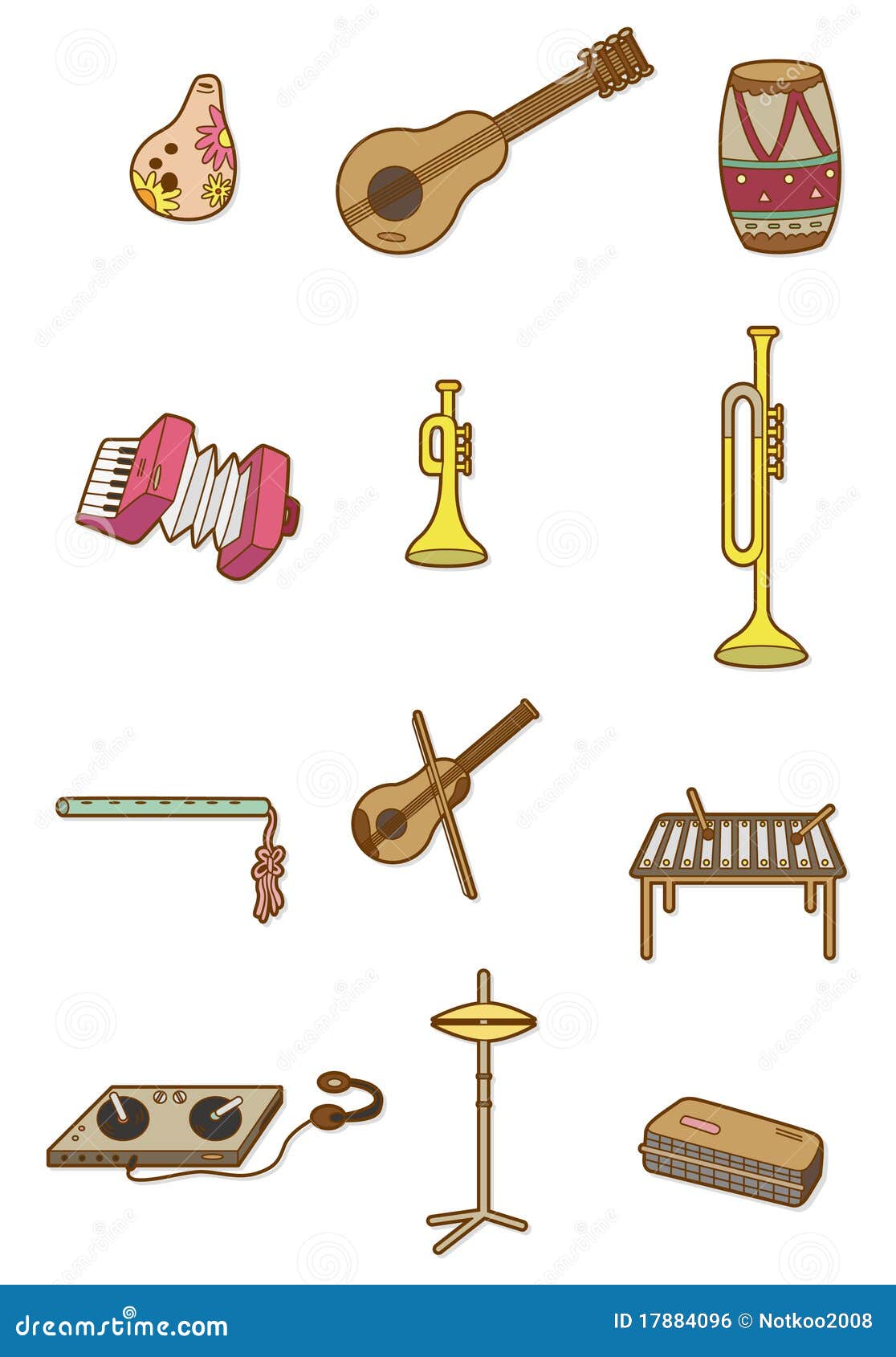 Cartoon Musical Instrument Icon Royalty Free Stock Image - Image: 17884096