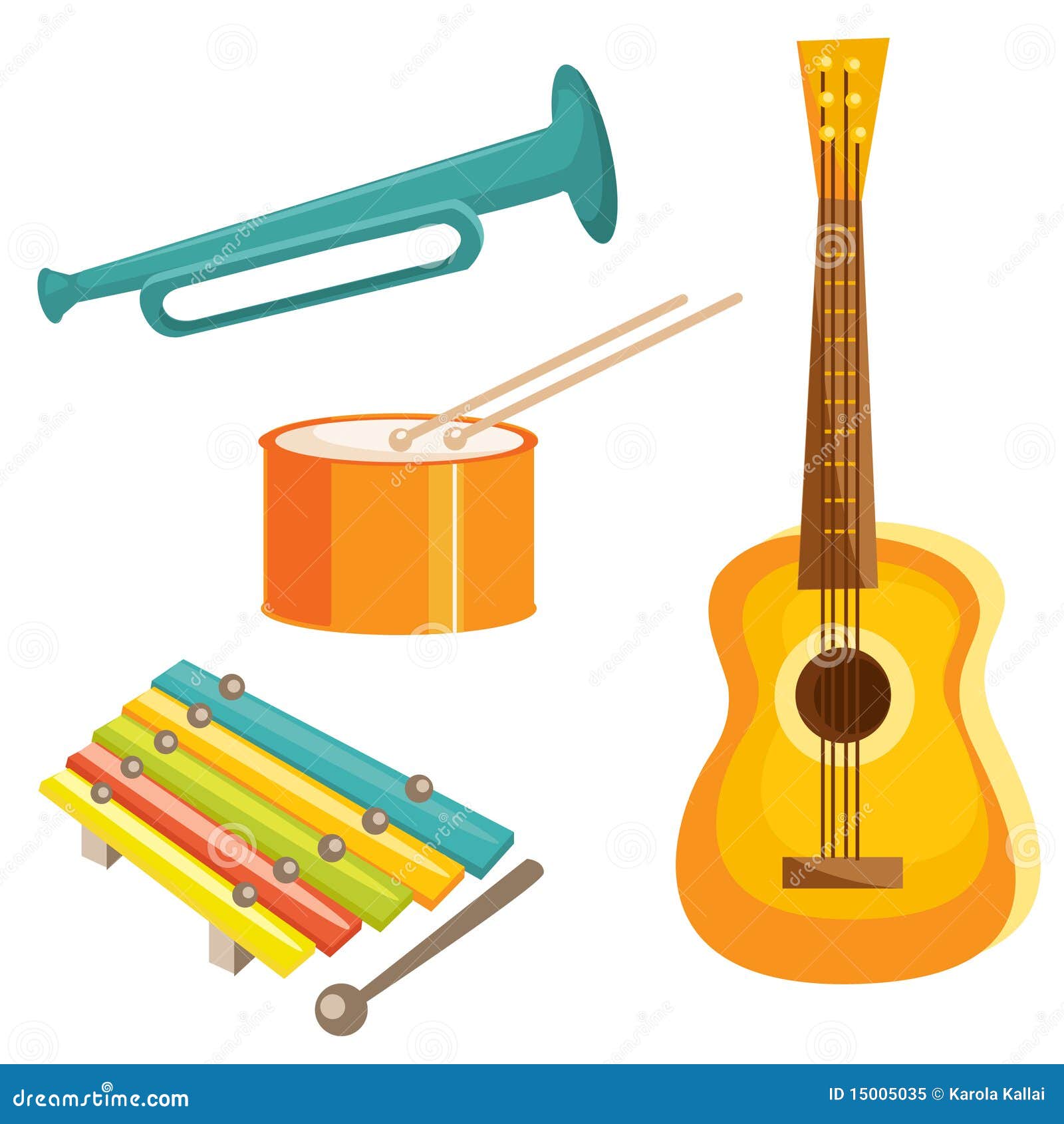 Cartoon Musical Instruments Royalty Free Stock Photo - Image: 15005035