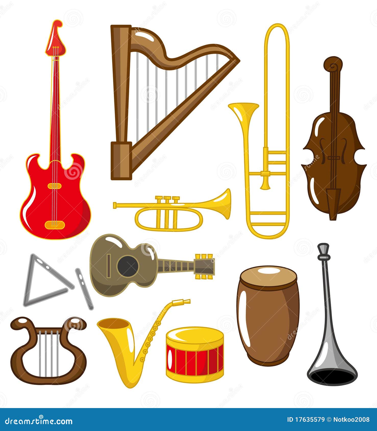 Cartoon Musical Instruments Royalty Free Stock Images - Image: 17635579