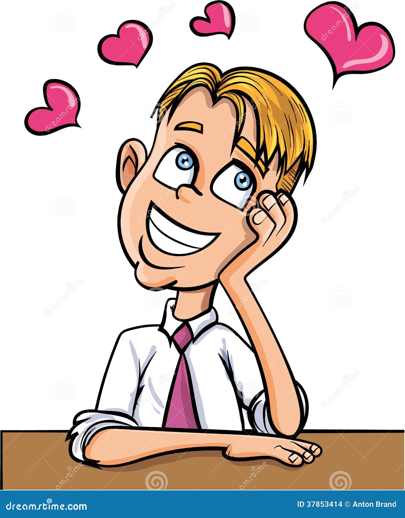 Cartoon Office Worker Dreaming Of Love Stock Images - Image: 37853414