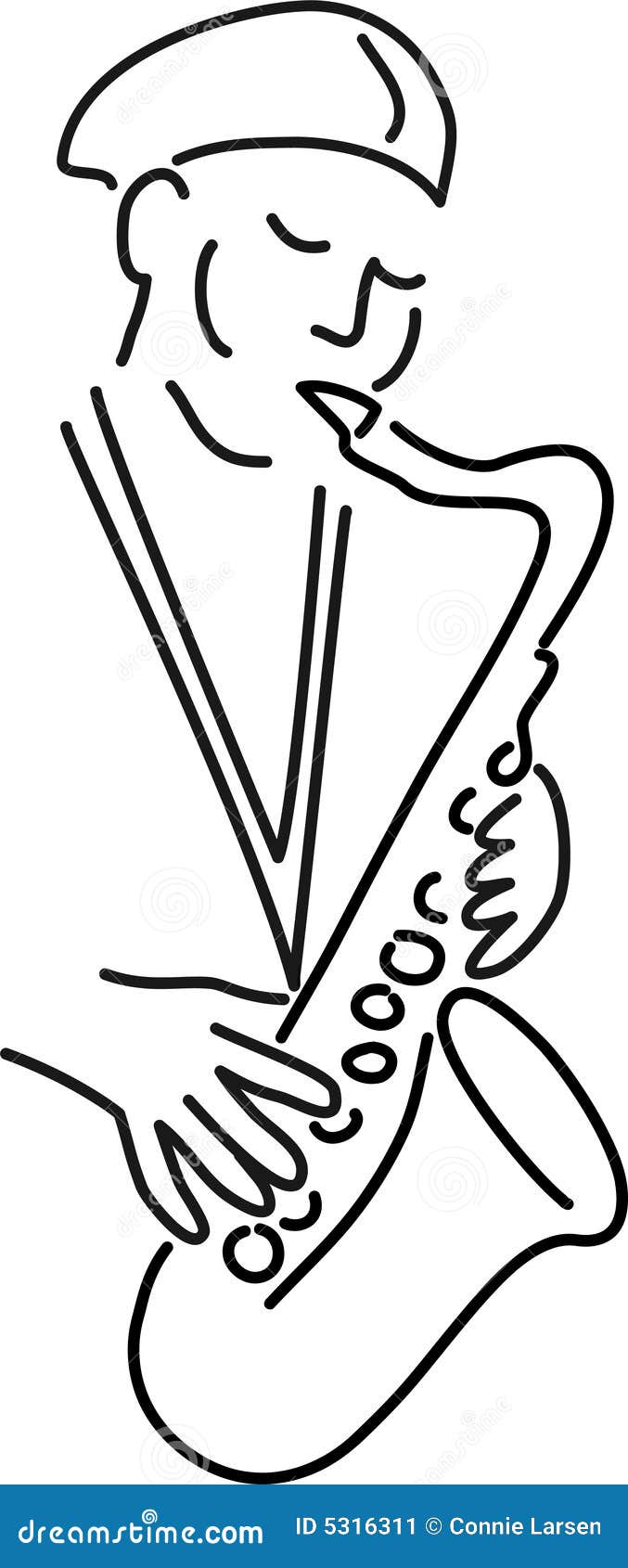 Cartoon Saxophone Player/ai Stock Image - Image: 5316311