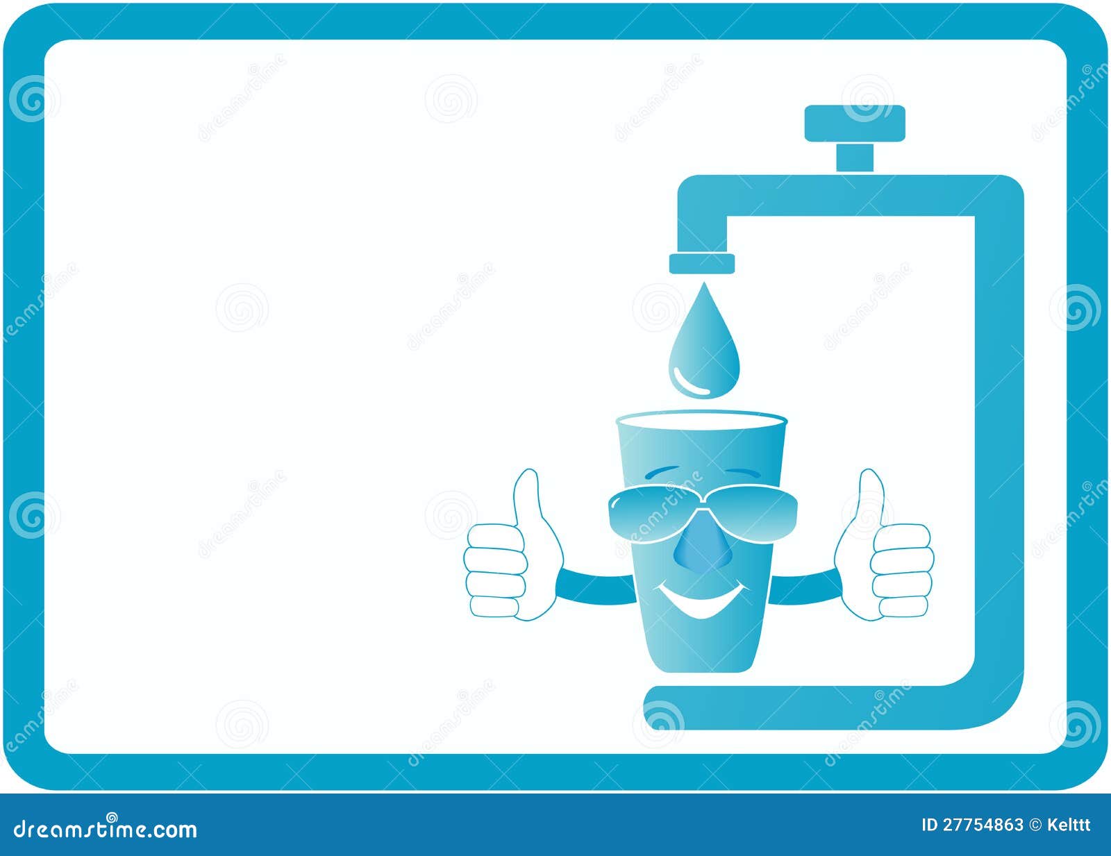 Cartoon Smile Glass And Tap Water Stock Photos - Image: 27754863