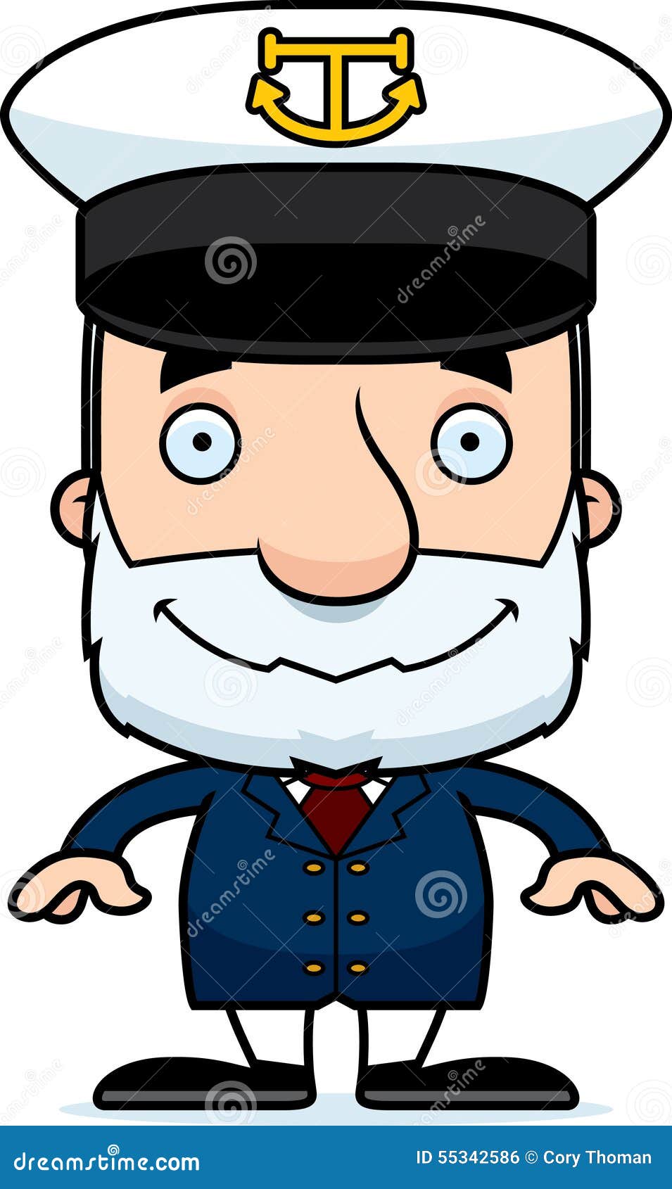 Cartoon Smiling Boat Captain Man Stock Vector - Image: 55342586