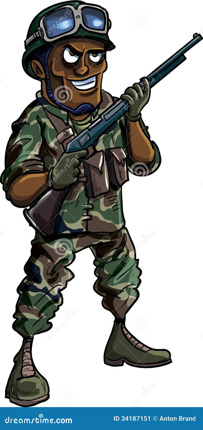 Cartoon Soldier With A Shotgun Stock Image - Image: 34187151