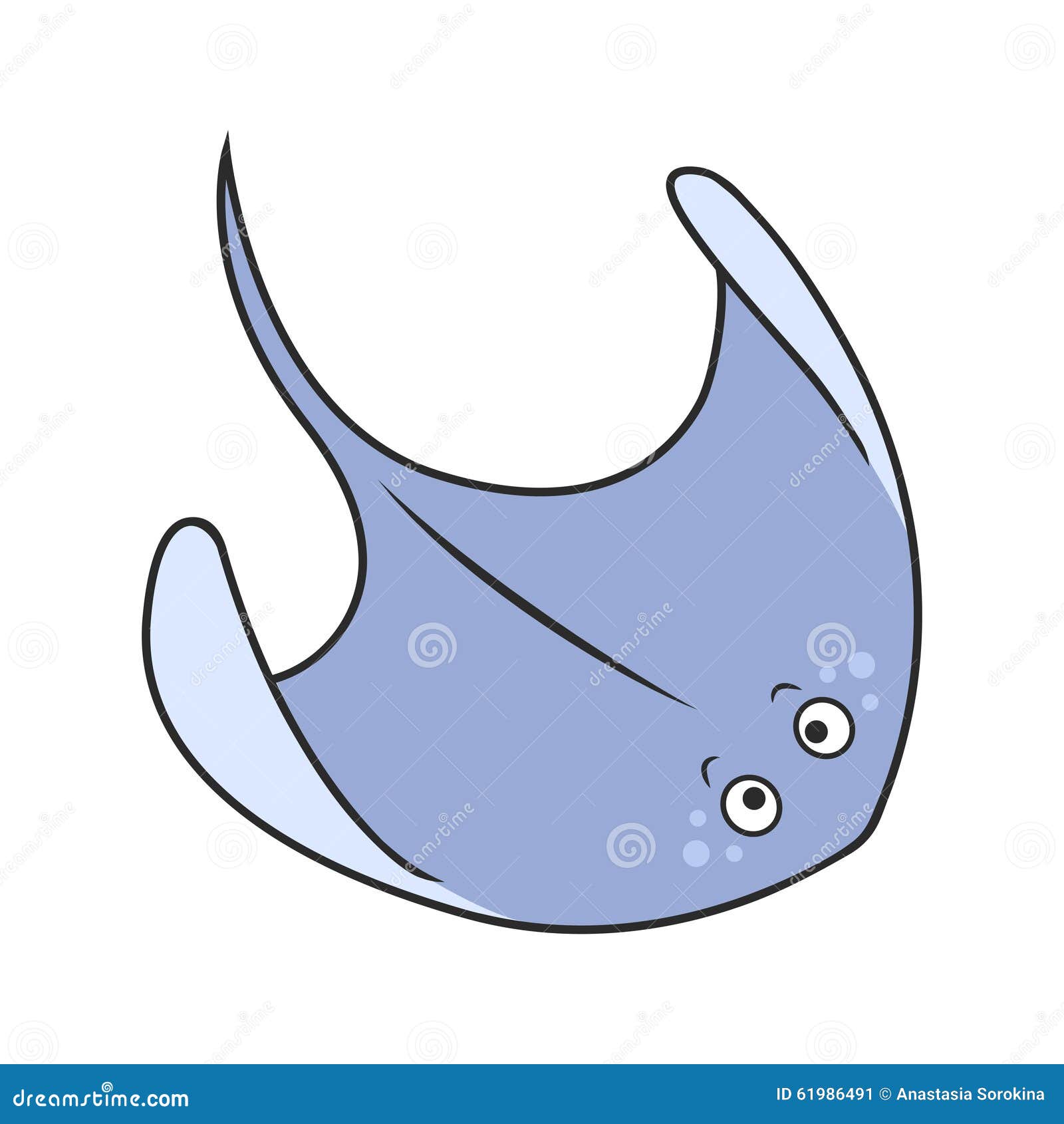 Cartoon Stingray Character Stock Illustration - Image: 61986491