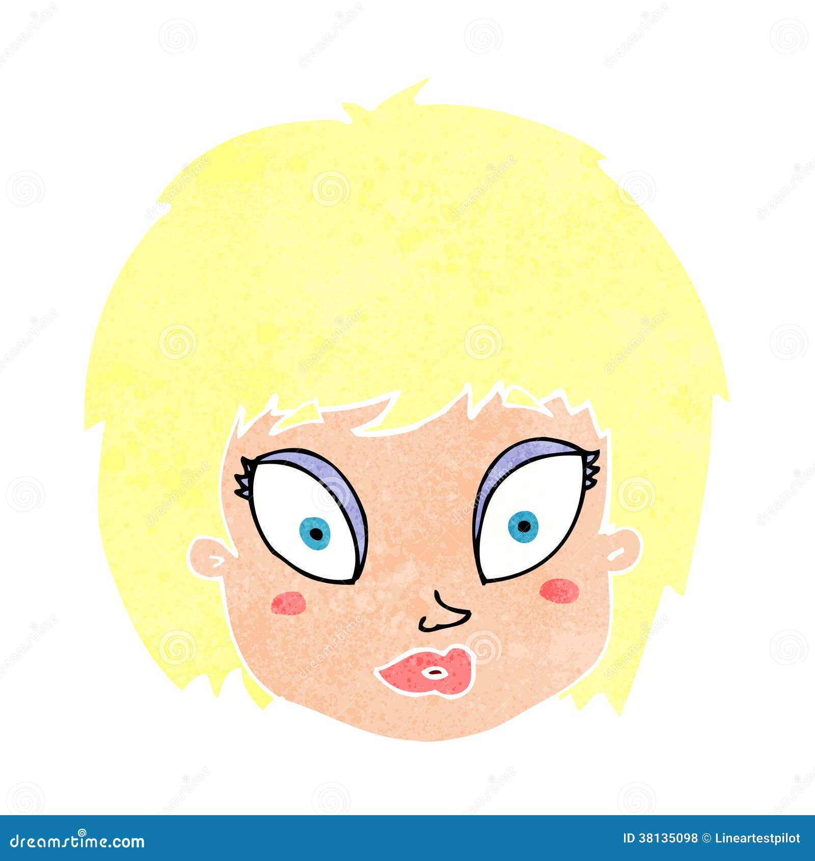 Cartoon Surprised Female Face Royalty Free Stock Photos - Image: 38135098